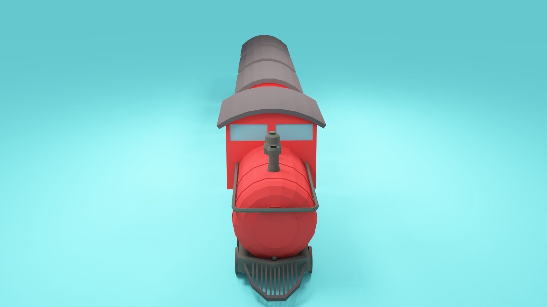 Low-poly cartoon Train 3d model Low-poly 3D model_5