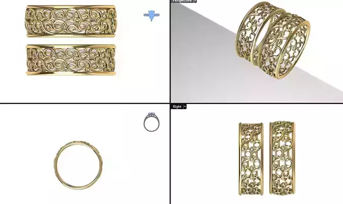 floral model patterned ring  3D print model