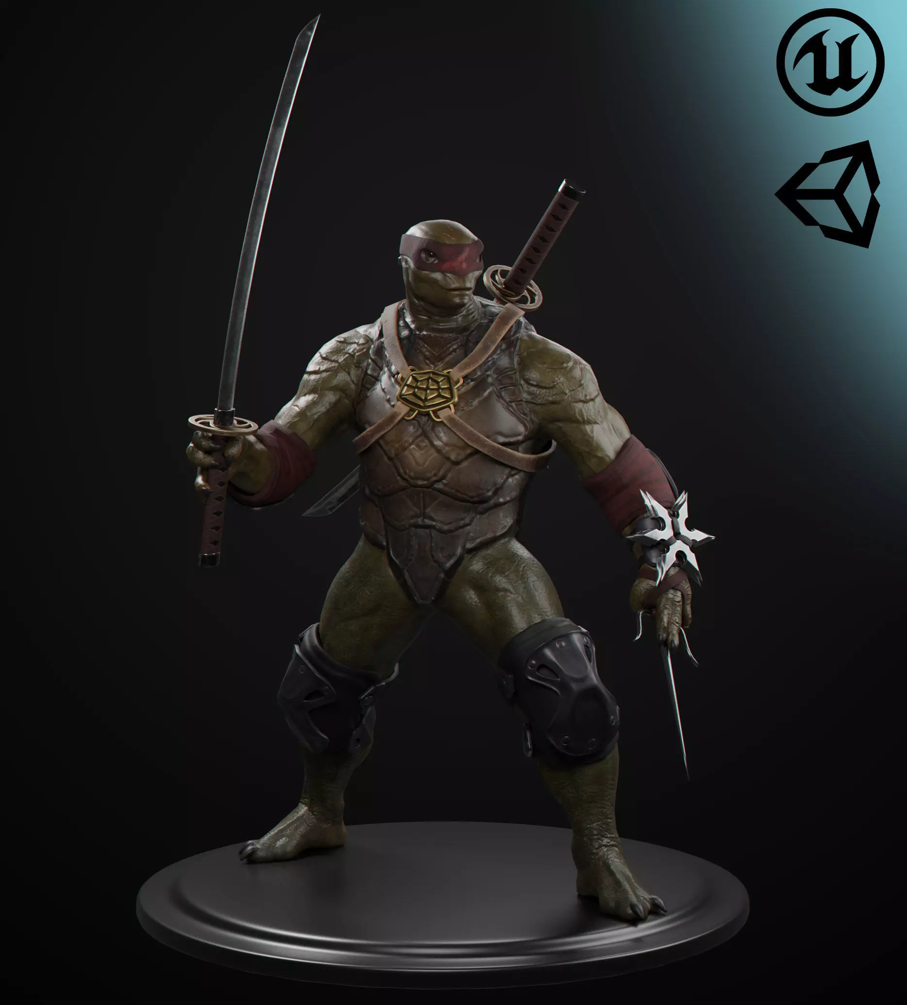 ninja turtle Low-poly 3D model_0