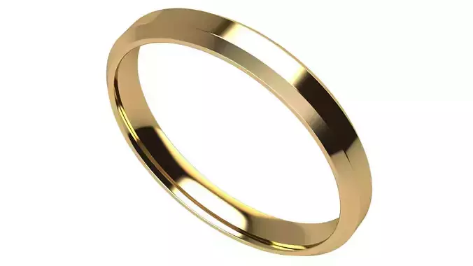 Chamfer Wedding Band 3 mm wide