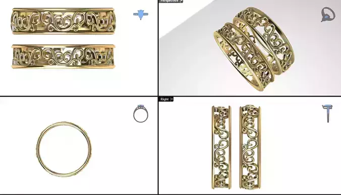 woman patterned ring