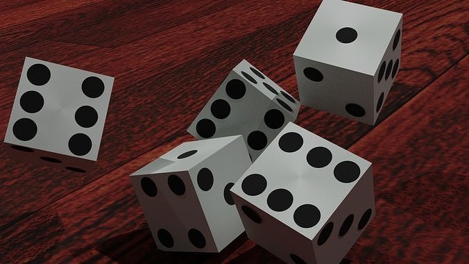 Dices dice falling 3D model