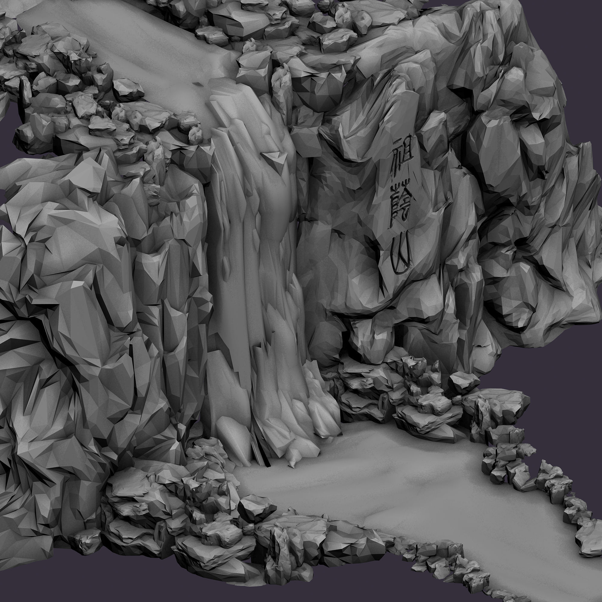 Mountain Landscape - Waterfall 03 3D model_3