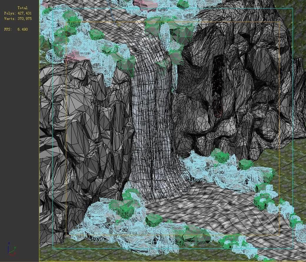 Mountain Landscape - Waterfall 03 3D model_6