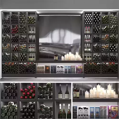 Large wine rack with wine