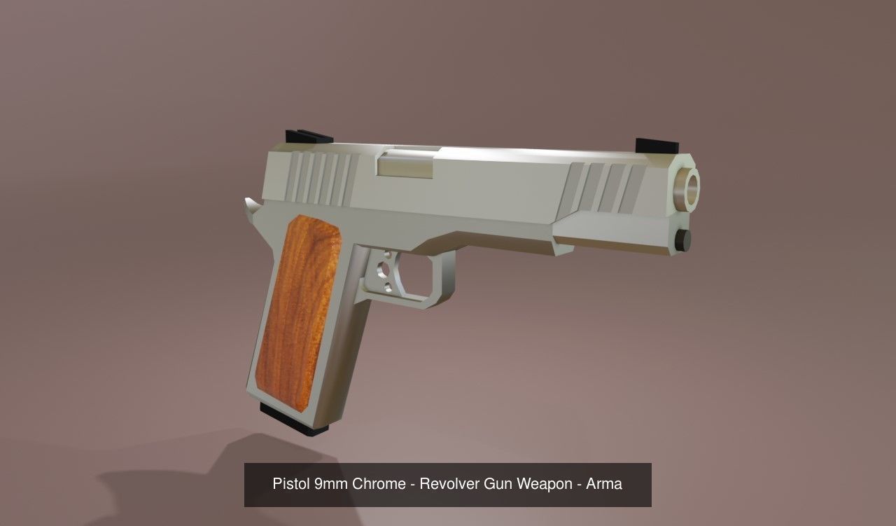 9mm Pistol Pack 3D Model Collection_3