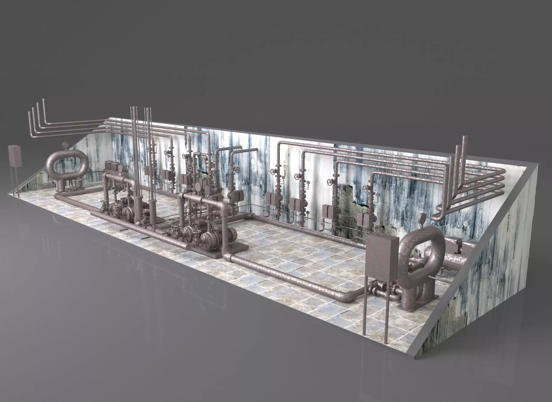 Fire-fighting pumping station 3D model_0