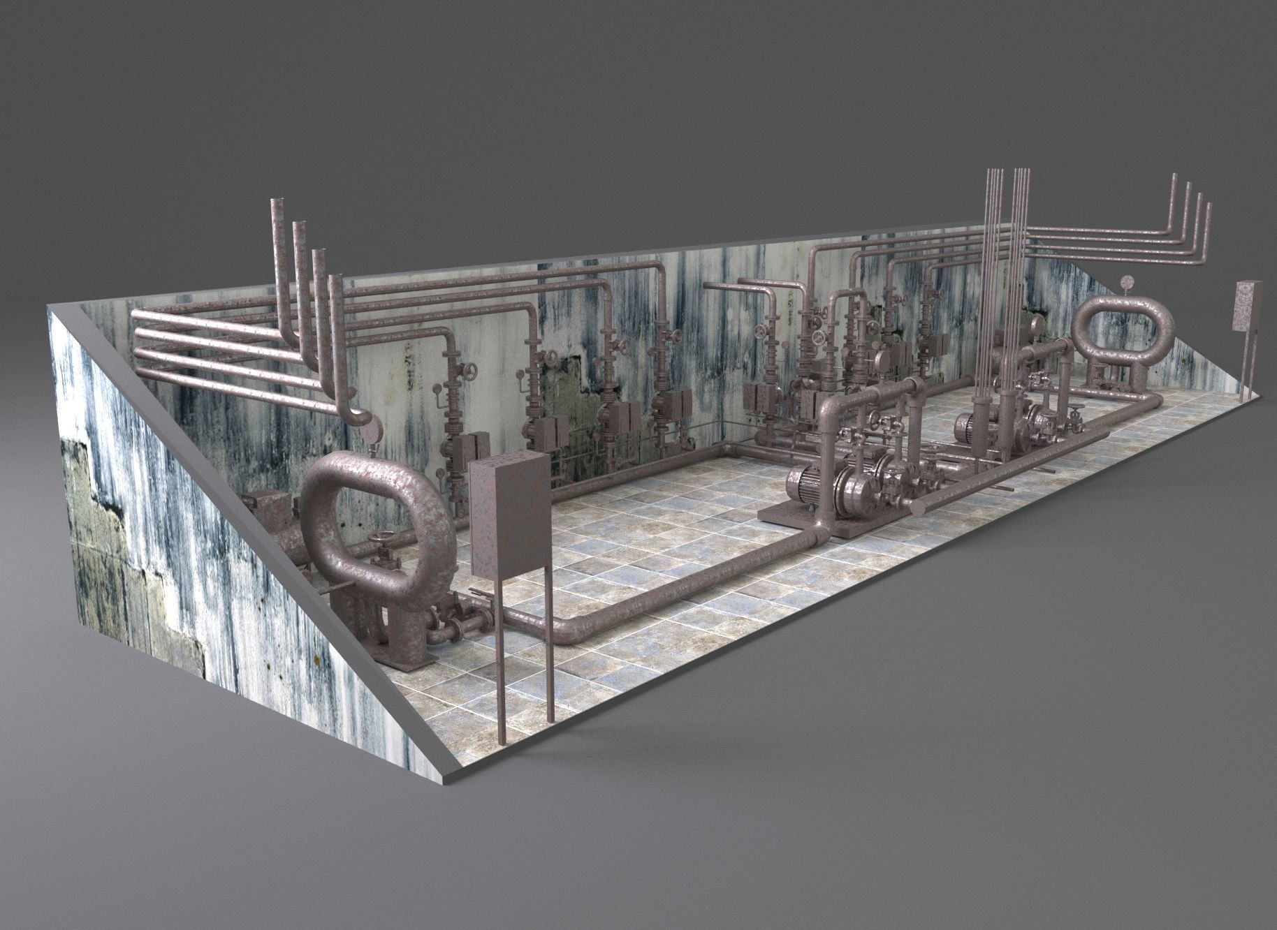 Fire-fighting pumping station 3D model_2