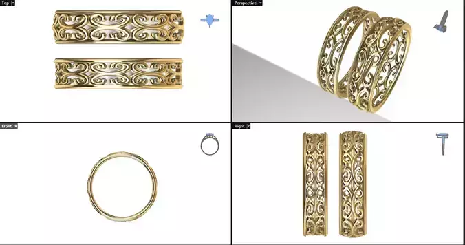 woman patterned ring