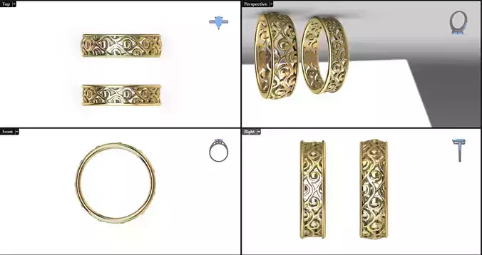 woman engagement ring 3D print model