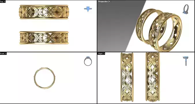 woman patterned ring