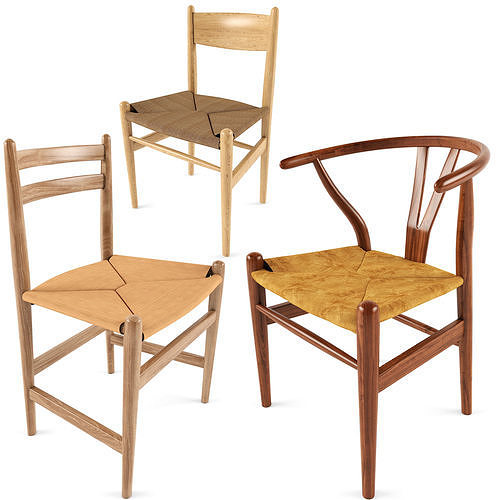 Chair CH24 CH36 CH47 AVE Carl Hansen Wishbone 3D model