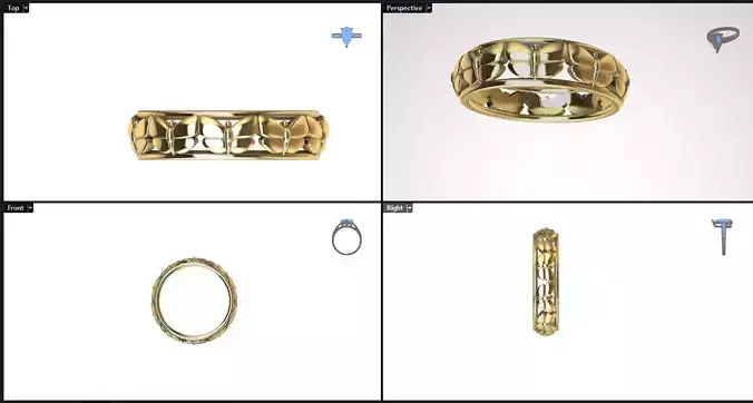 buterfly patterned ring  3D print model