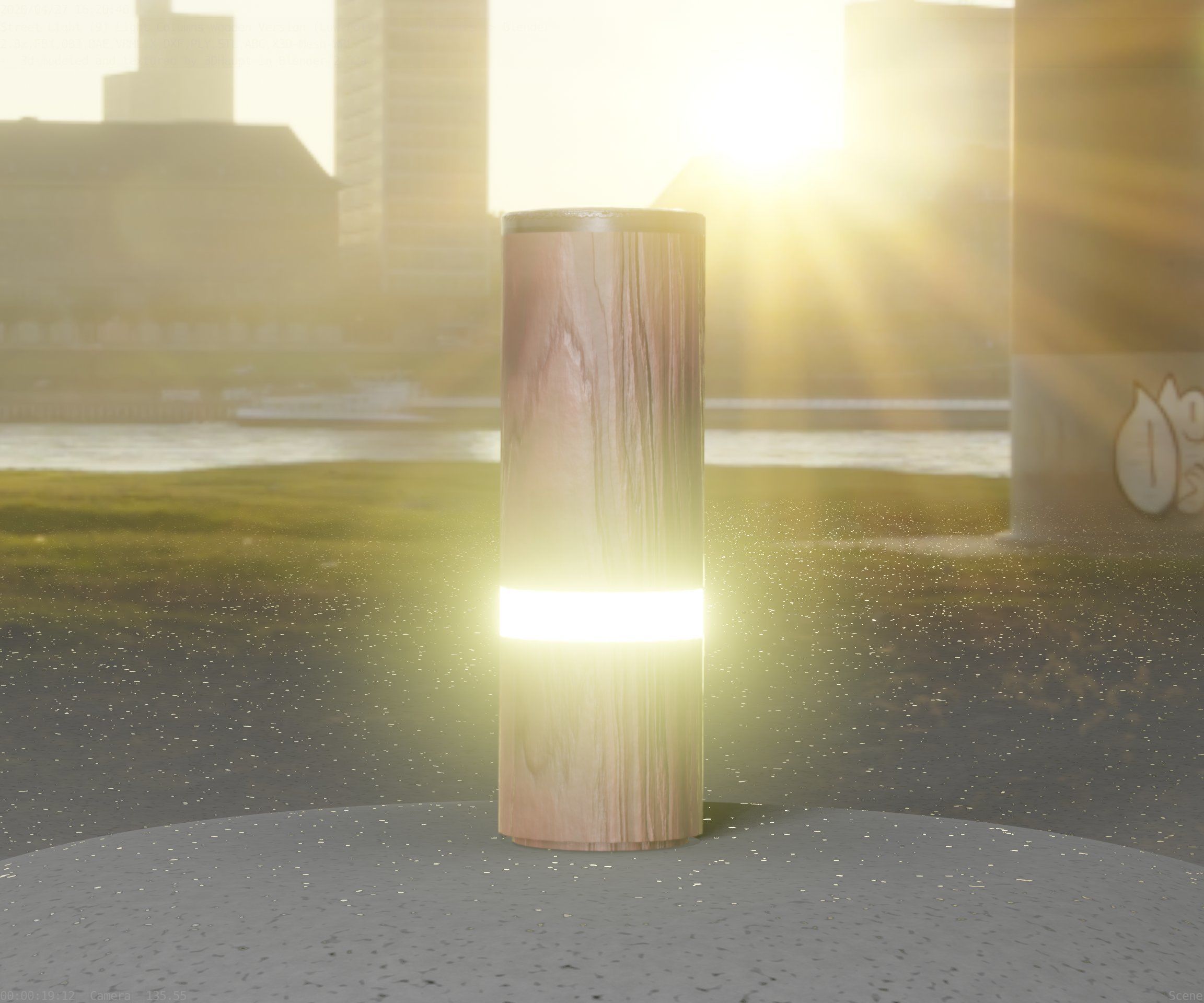Wood Light-Column 5 - Low-Poly Street-Light Set-9 Low-poly 3D model_68