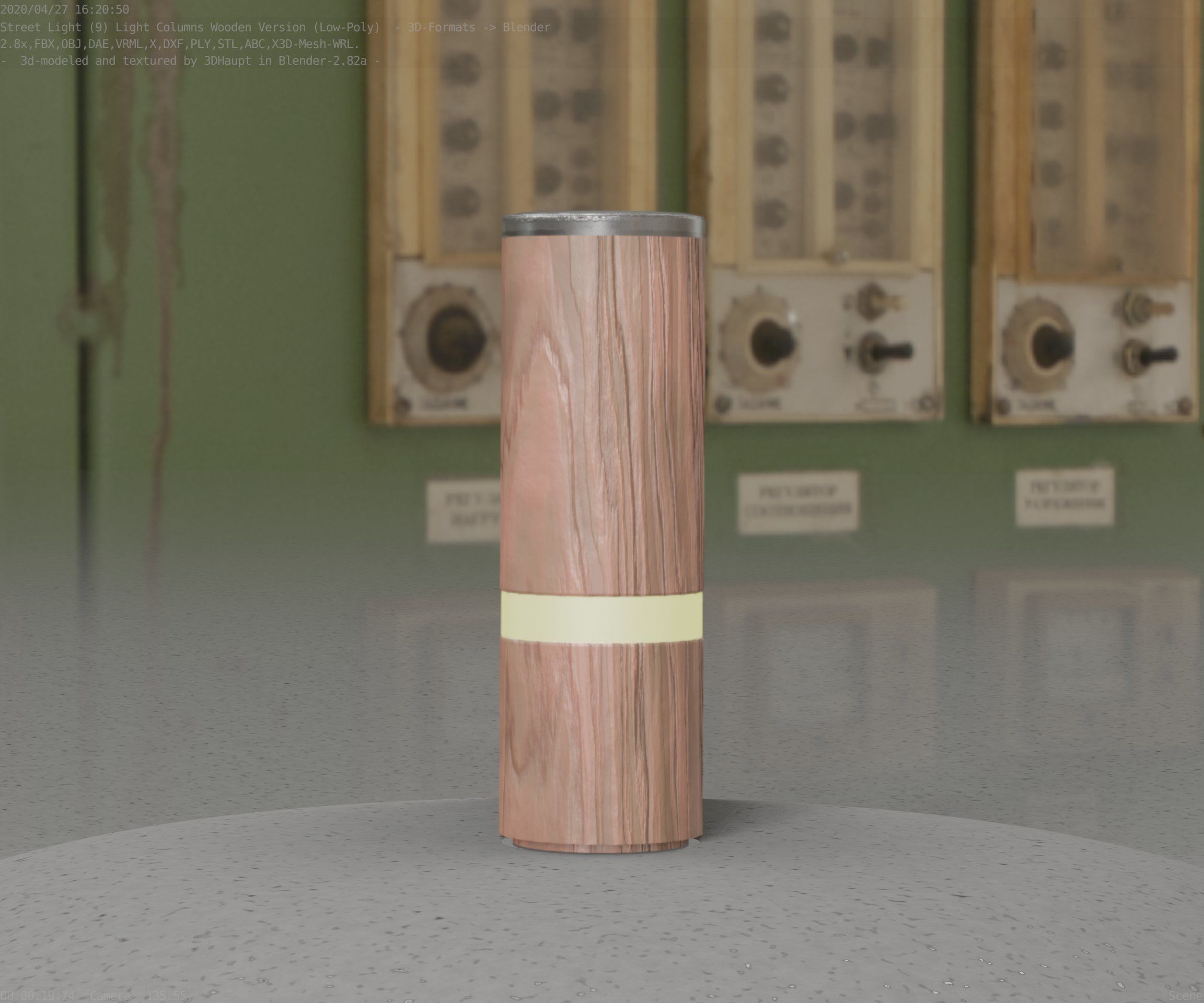 Wood Light-Column 5 - Low-Poly Street-Light Set-9 Low-poly 3D model_70