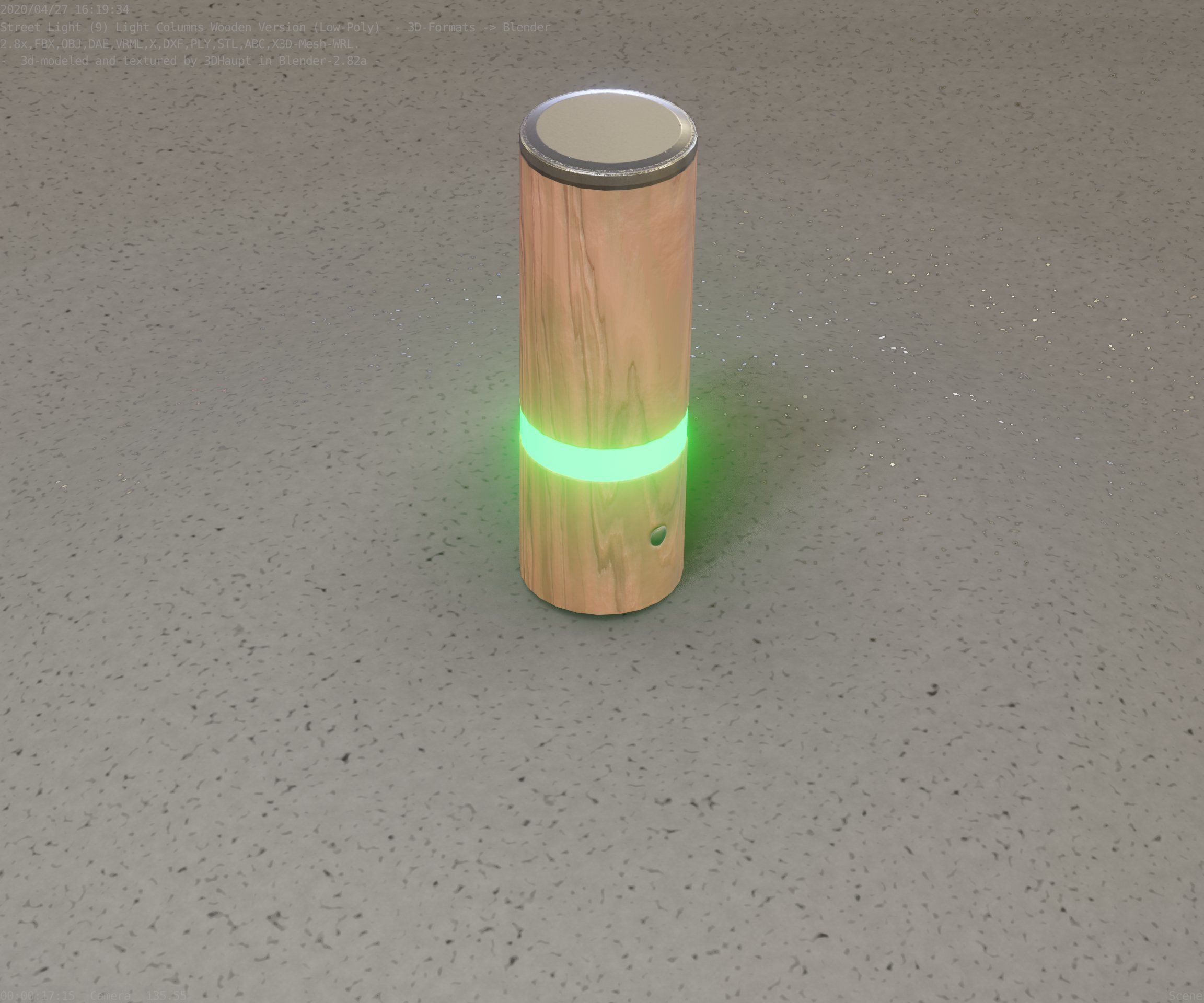 Wood Light-Column 5 - Low-Poly Street-Light Set-9 Low-poly 3D model_35