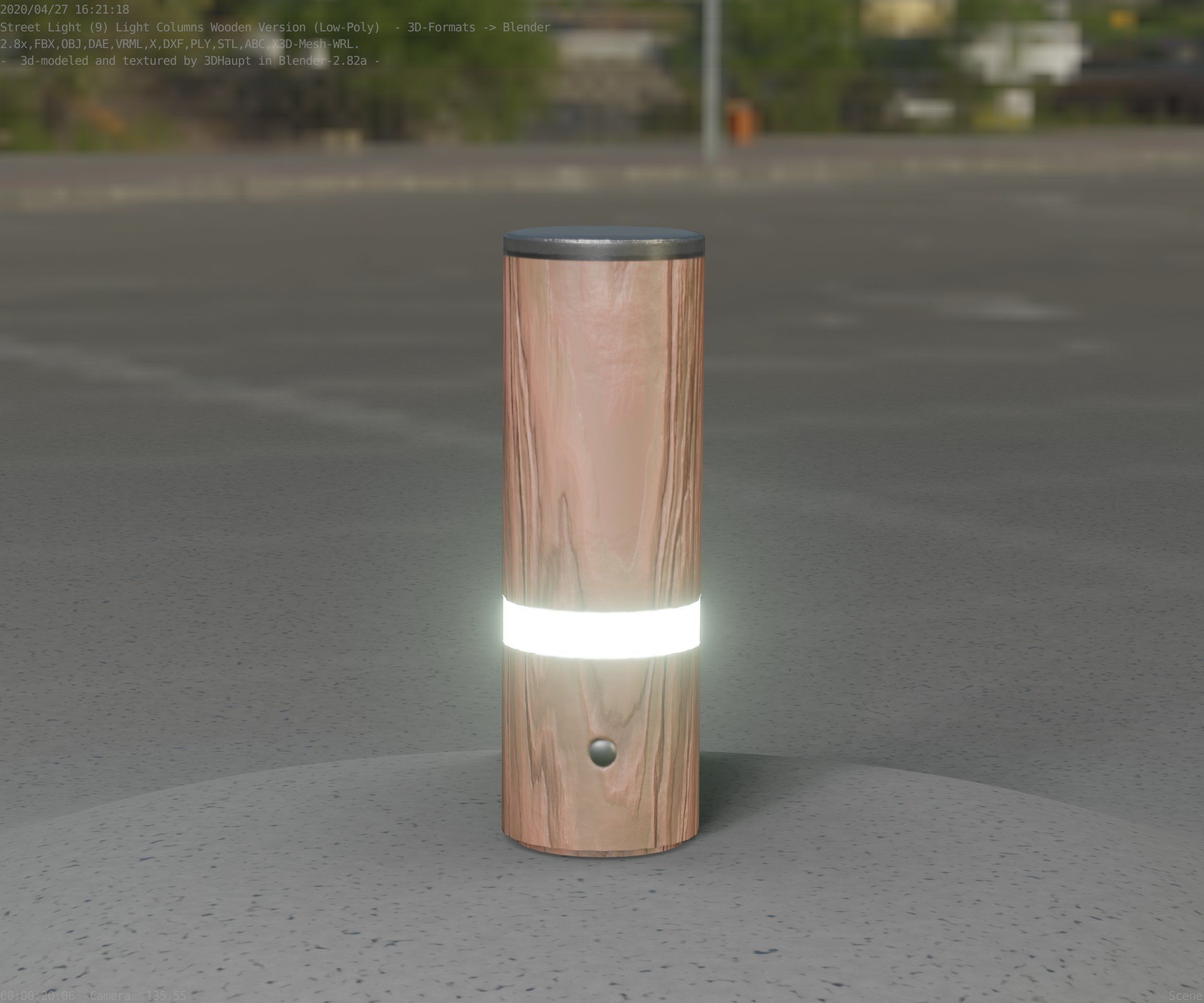 Wood Light-Column 5 - Low-Poly Street-Light Set-9 Low-poly 3D model_86