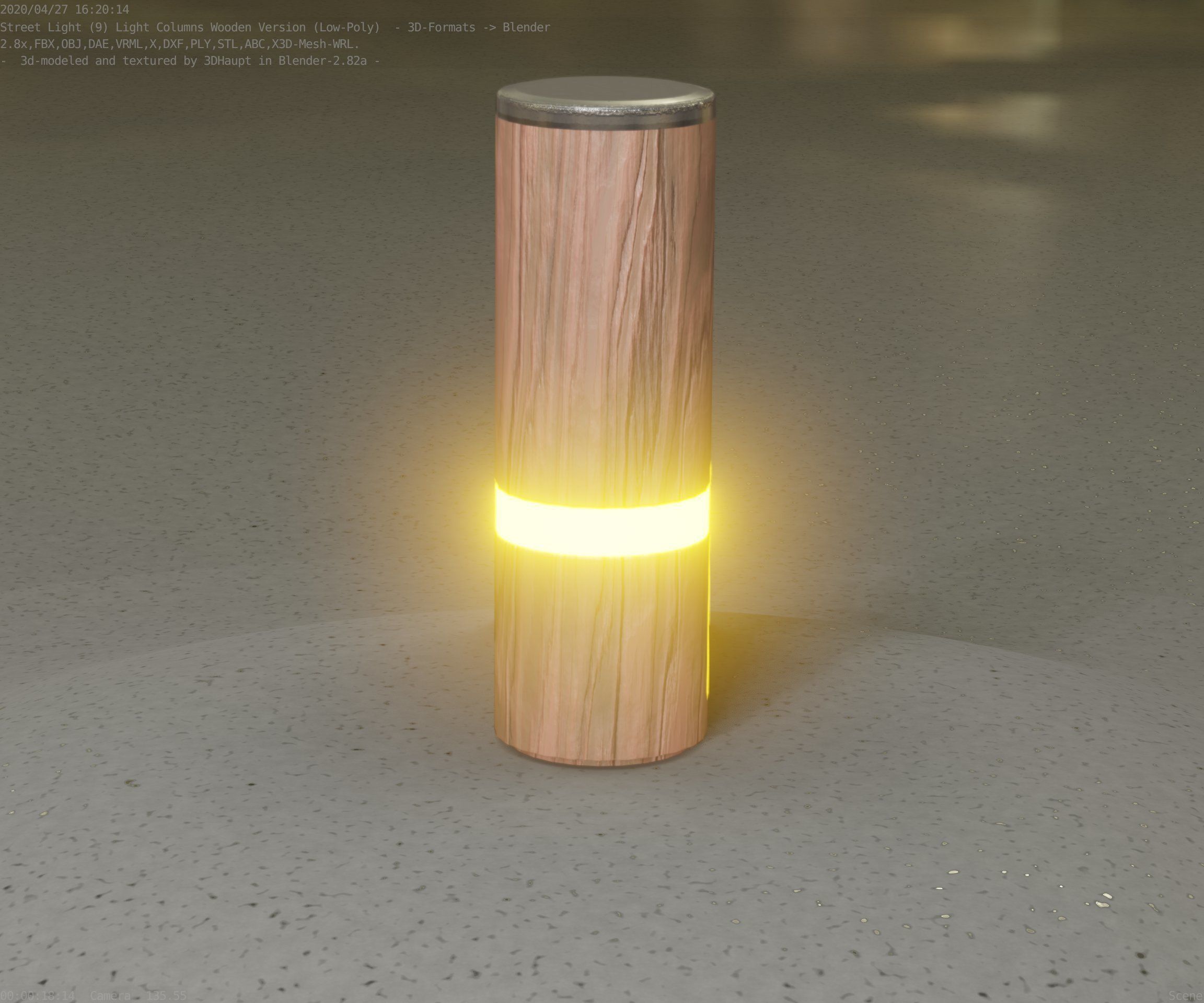 Wood Light-Column 5 - Low-Poly Street-Light Set-9 Low-poly 3D model_58