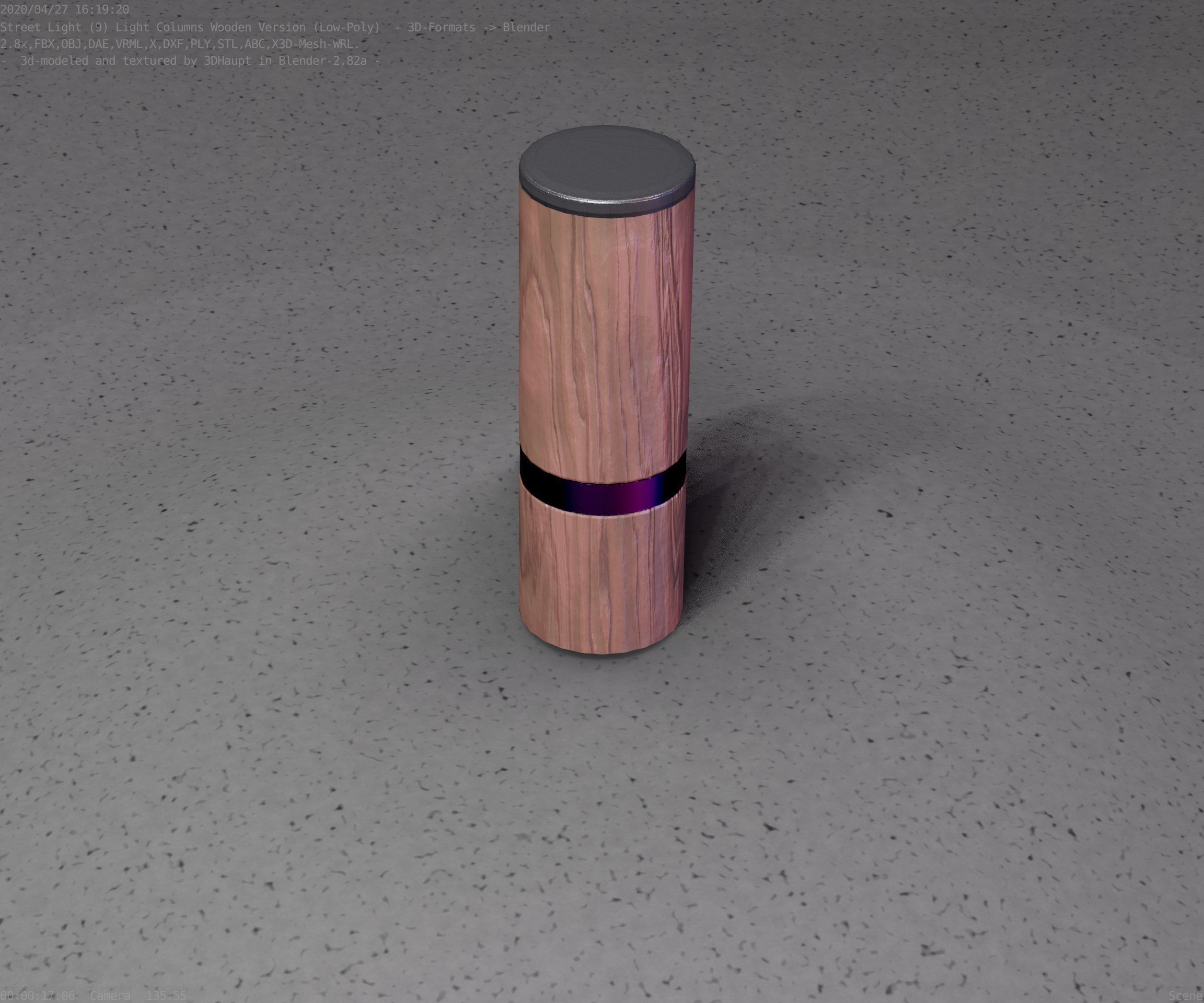 Wood Light-Column 5 - Low-Poly Street-Light Set-9 Low-poly 3D model_26
