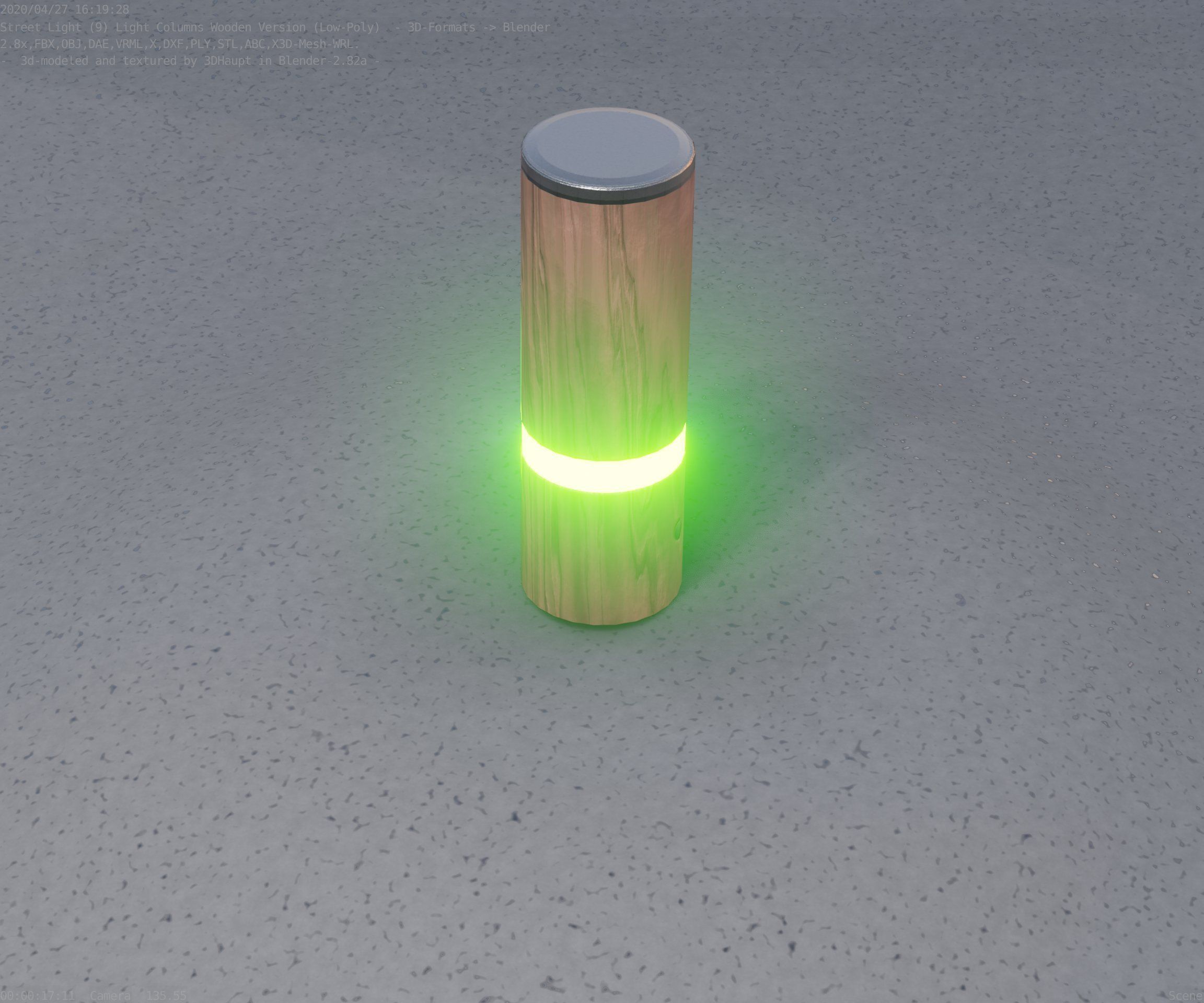 Wood Light-Column 5 - Low-Poly Street-Light Set-9 Low-poly 3D model_31