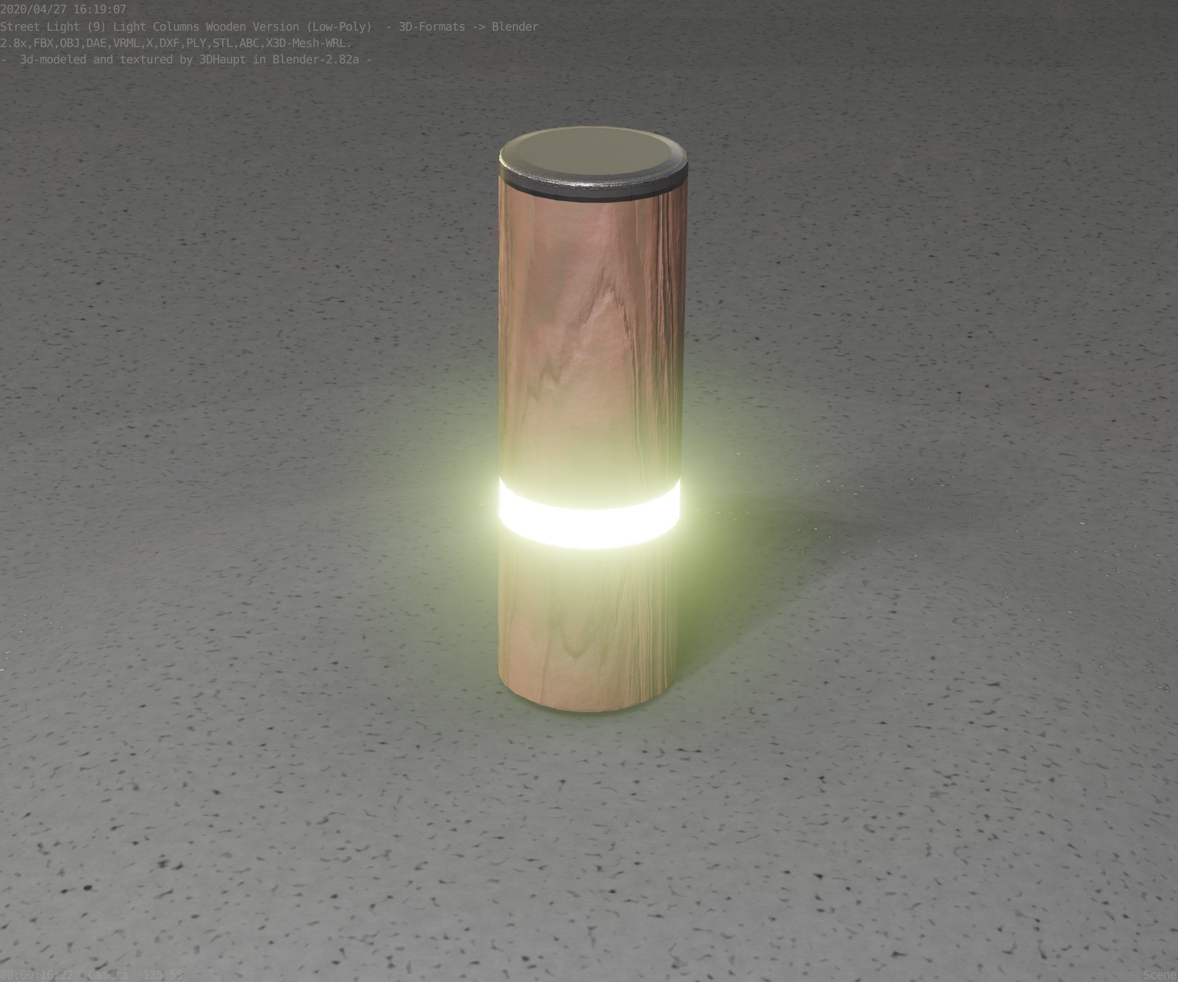 Wood Light-Column 5 - Low-Poly Street-Light Set-9 Low-poly 3D model_17