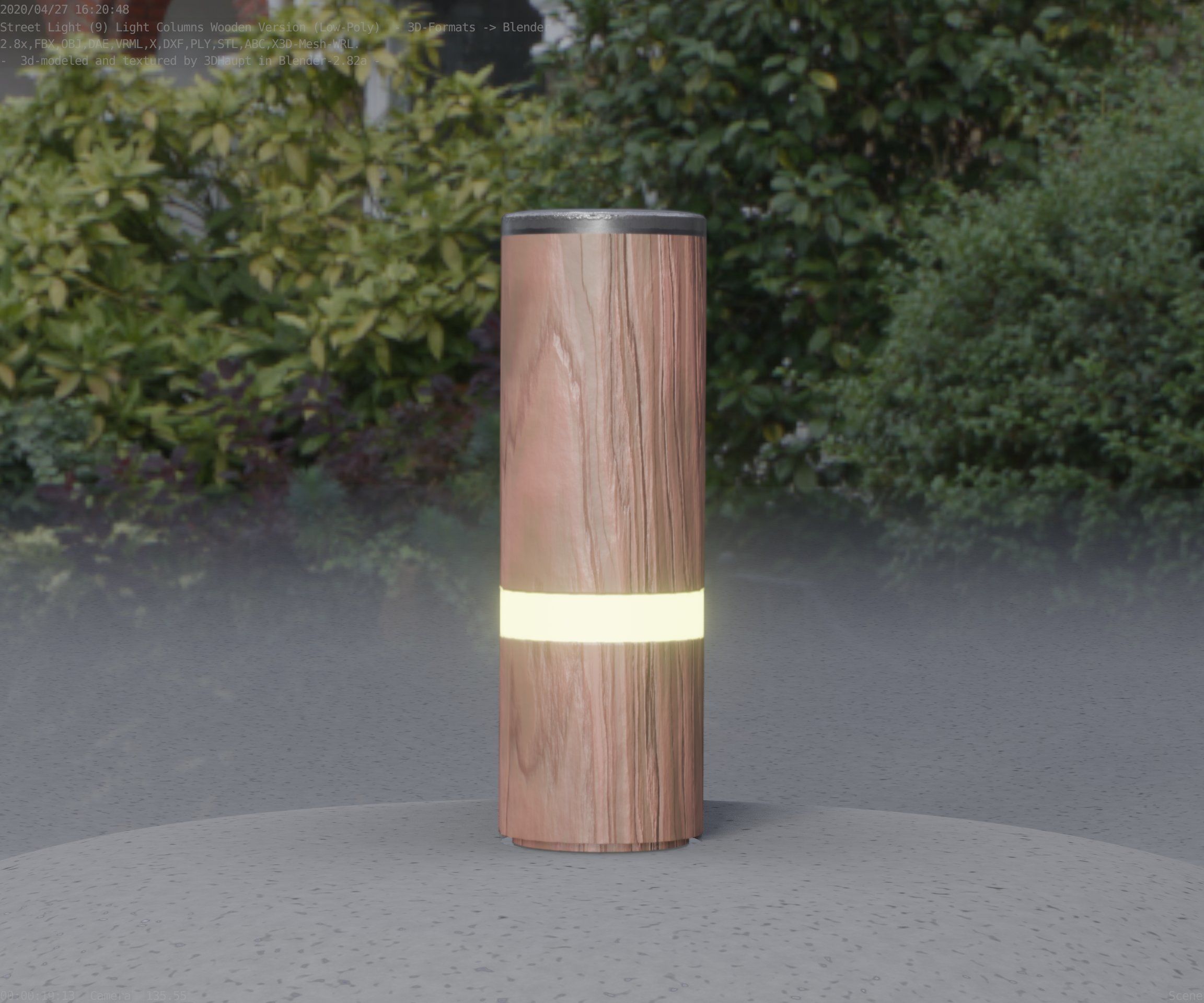 Wood Light-Column 5 - Low-Poly Street-Light Set-9 Low-poly 3D model_69