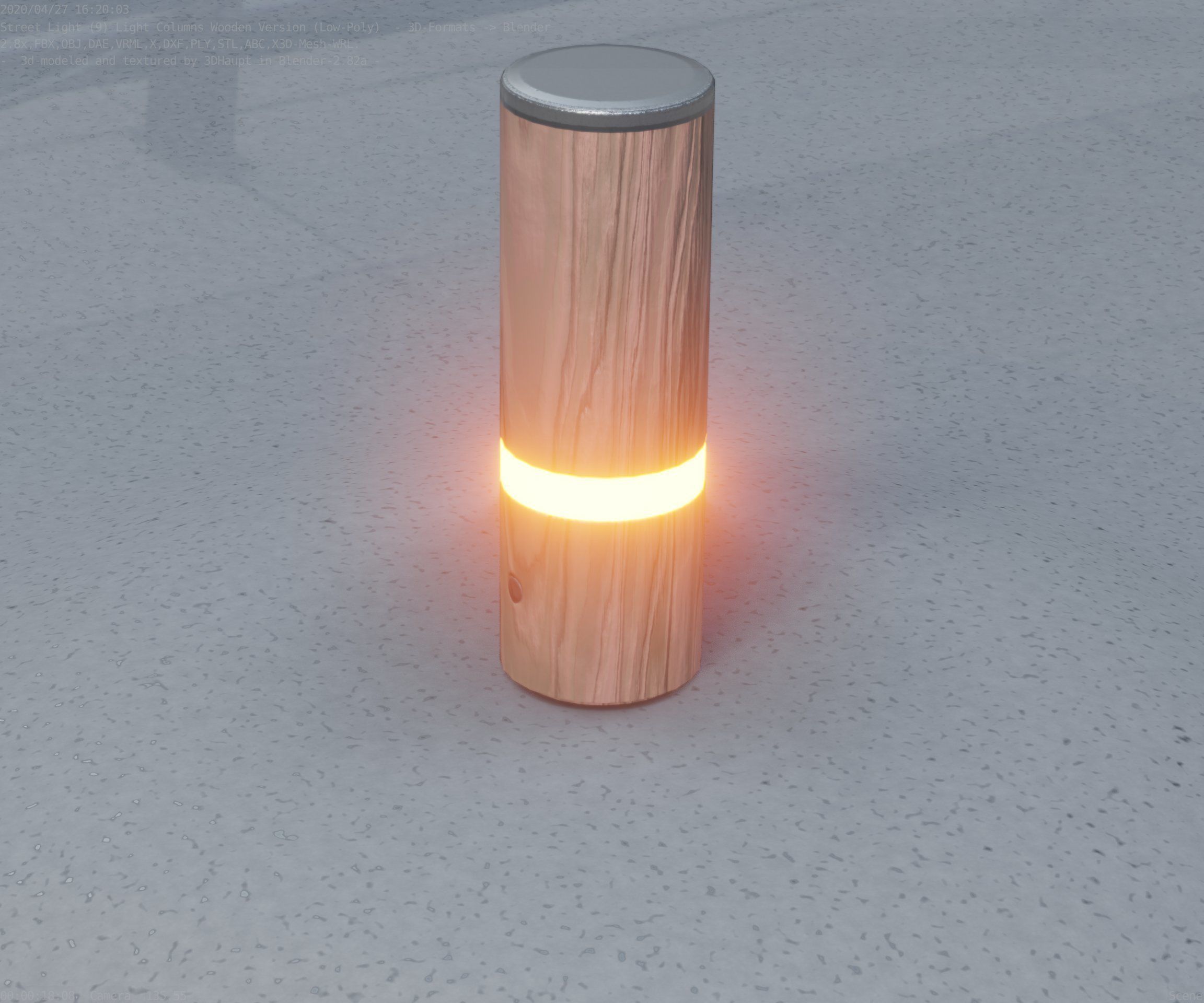 Wood Light-Column 5 - Low-Poly Street-Light Set-9 Low-poly 3D model_52