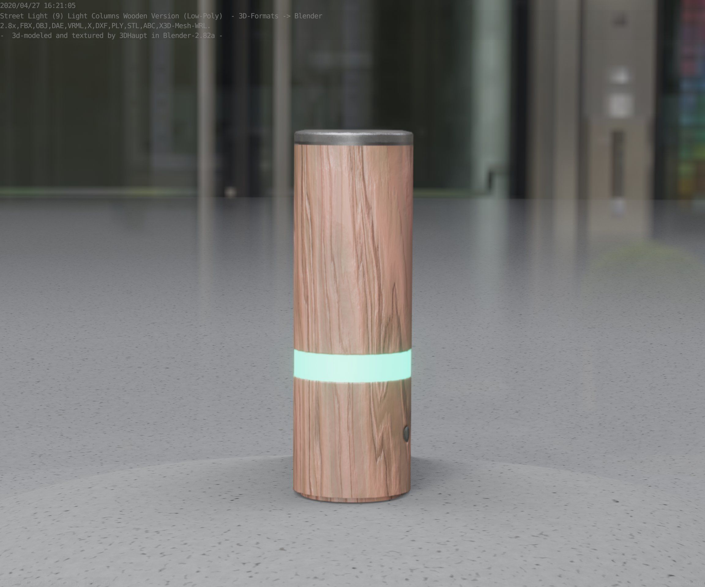 Wood Light-Column 5 - Low-Poly Street-Light Set-9 Low-poly 3D model_78