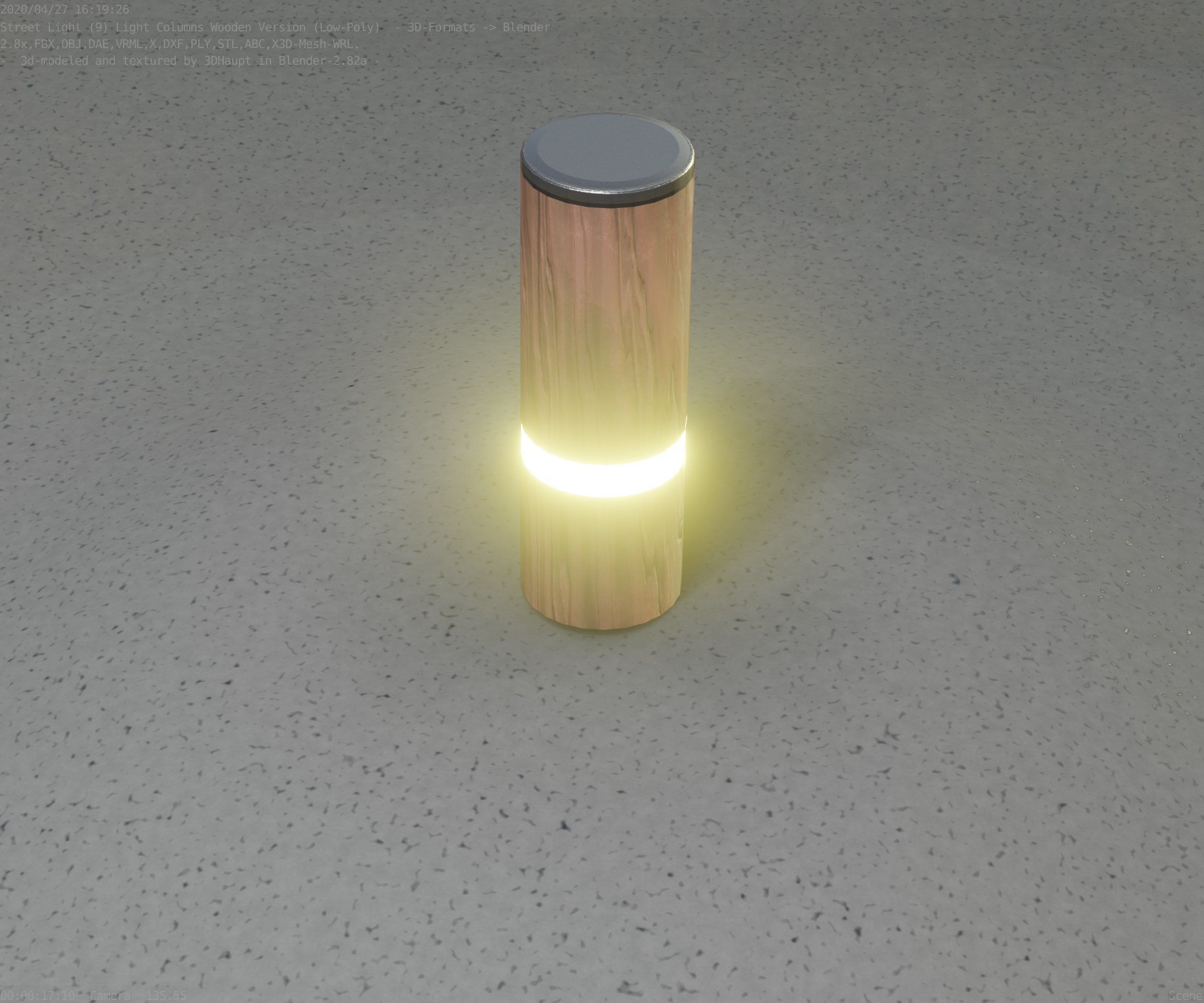 Wood Light-Column 5 - Low-Poly Street-Light Set-9 Low-poly 3D model_30