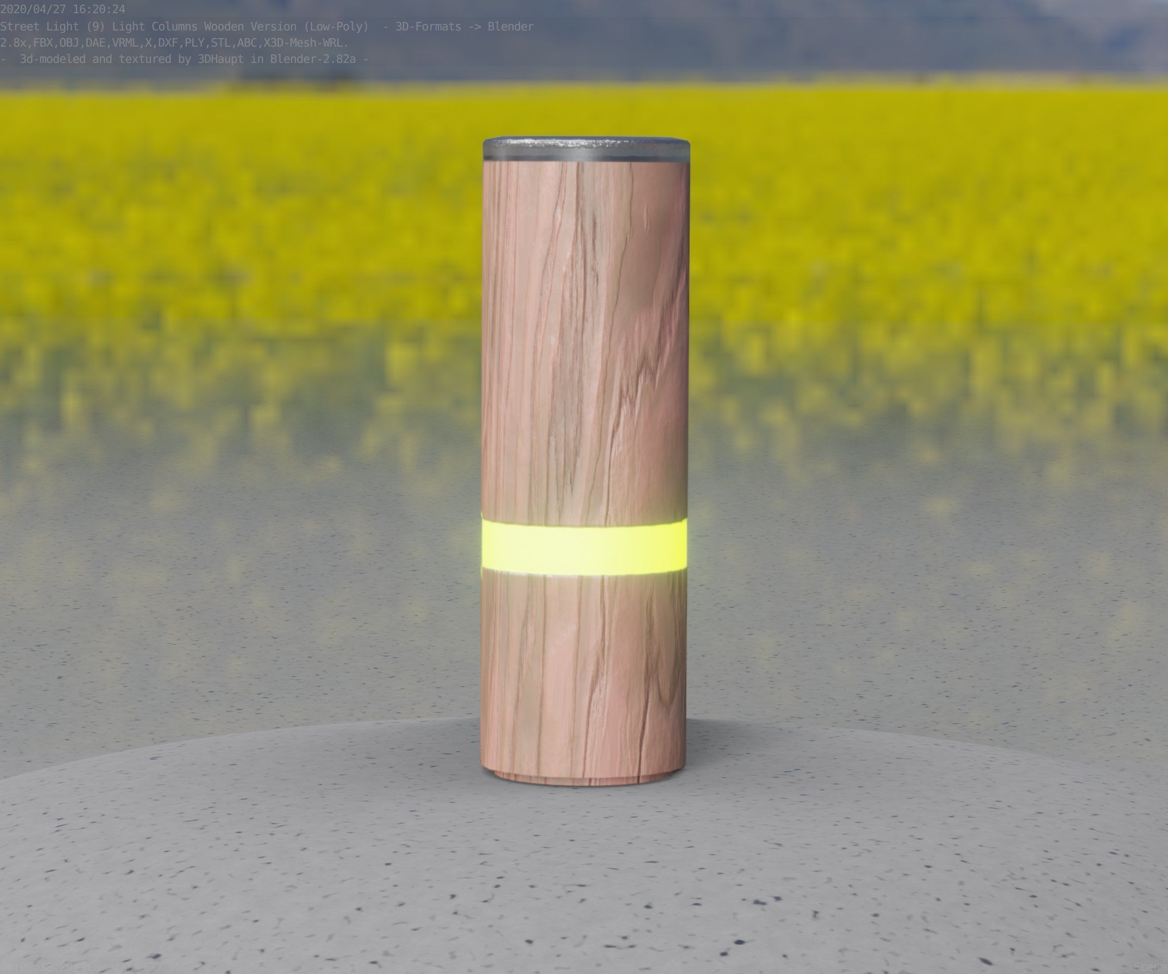 Wood Light-Column 5 - Low-Poly Street-Light Set-9 Low-poly 3D model_64