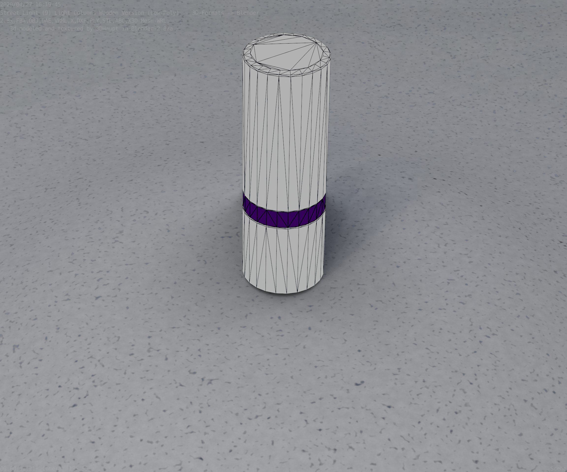 Wood Light-Column 5 - Low-Poly Street-Light Set-9 Low-poly 3D model_41