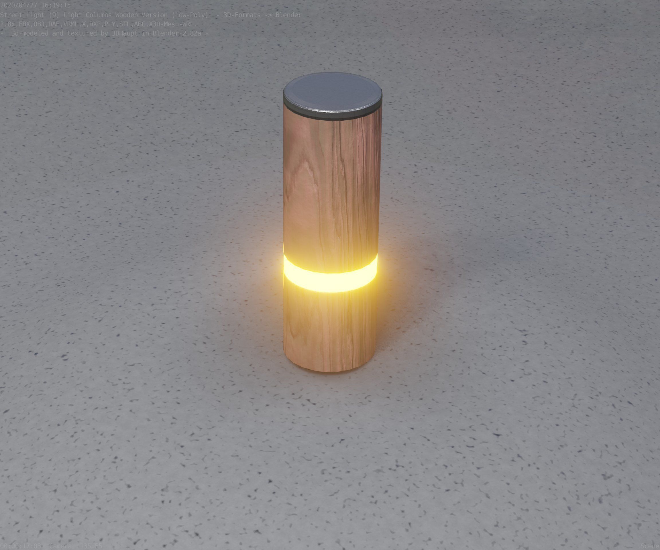 Wood Light-Column 5 - Low-Poly Street-Light Set-9 Low-poly 3D model_23