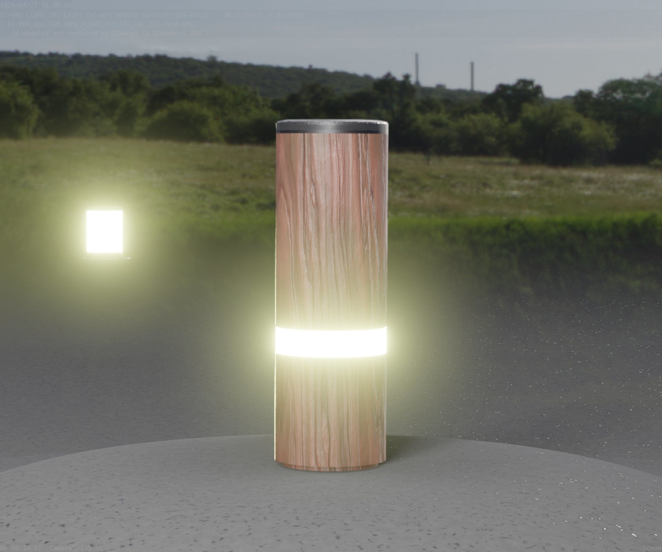 Wood Light-Column 5 - Low-Poly Street-Light Set-9 Low-poly 3D model_74