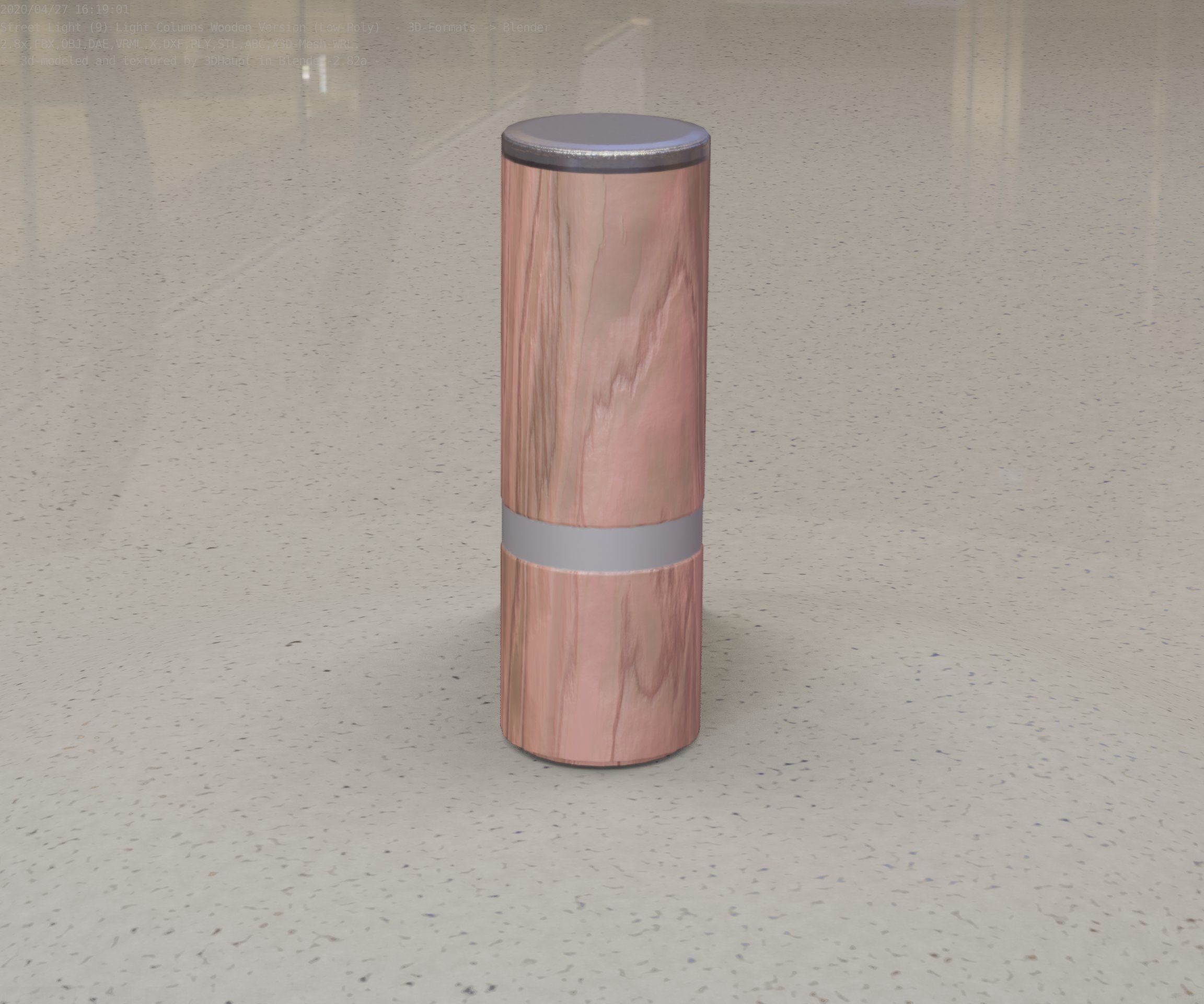 Wood Light-Column 5 - Low-Poly Street-Light Set-9 Low-poly 3D model_13