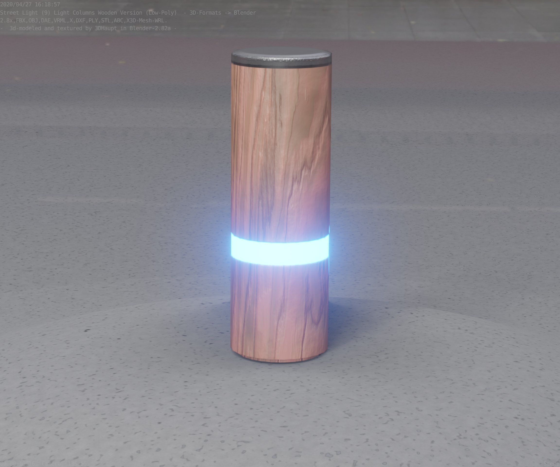 Wood Light-Column 5 - Low-Poly Street-Light Set-9 Low-poly 3D model_19