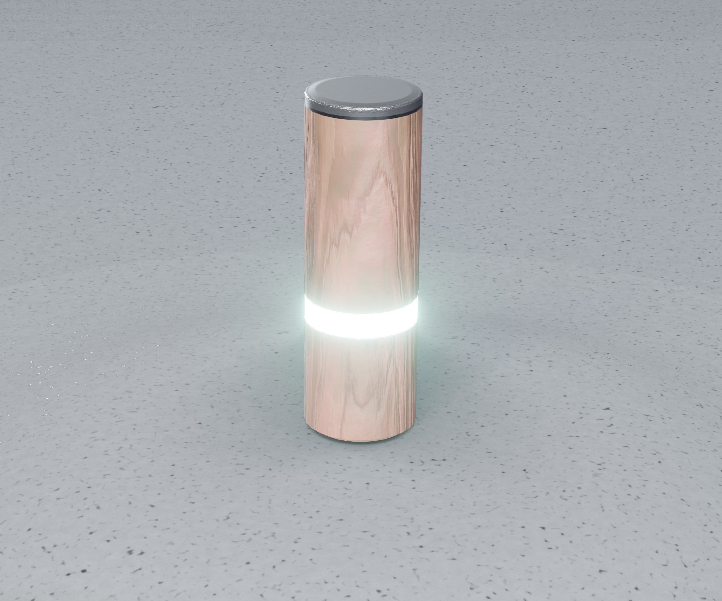 Wood Light-Column 5 - Low-Poly Street-Light Set-9 Low-poly 3D model_16