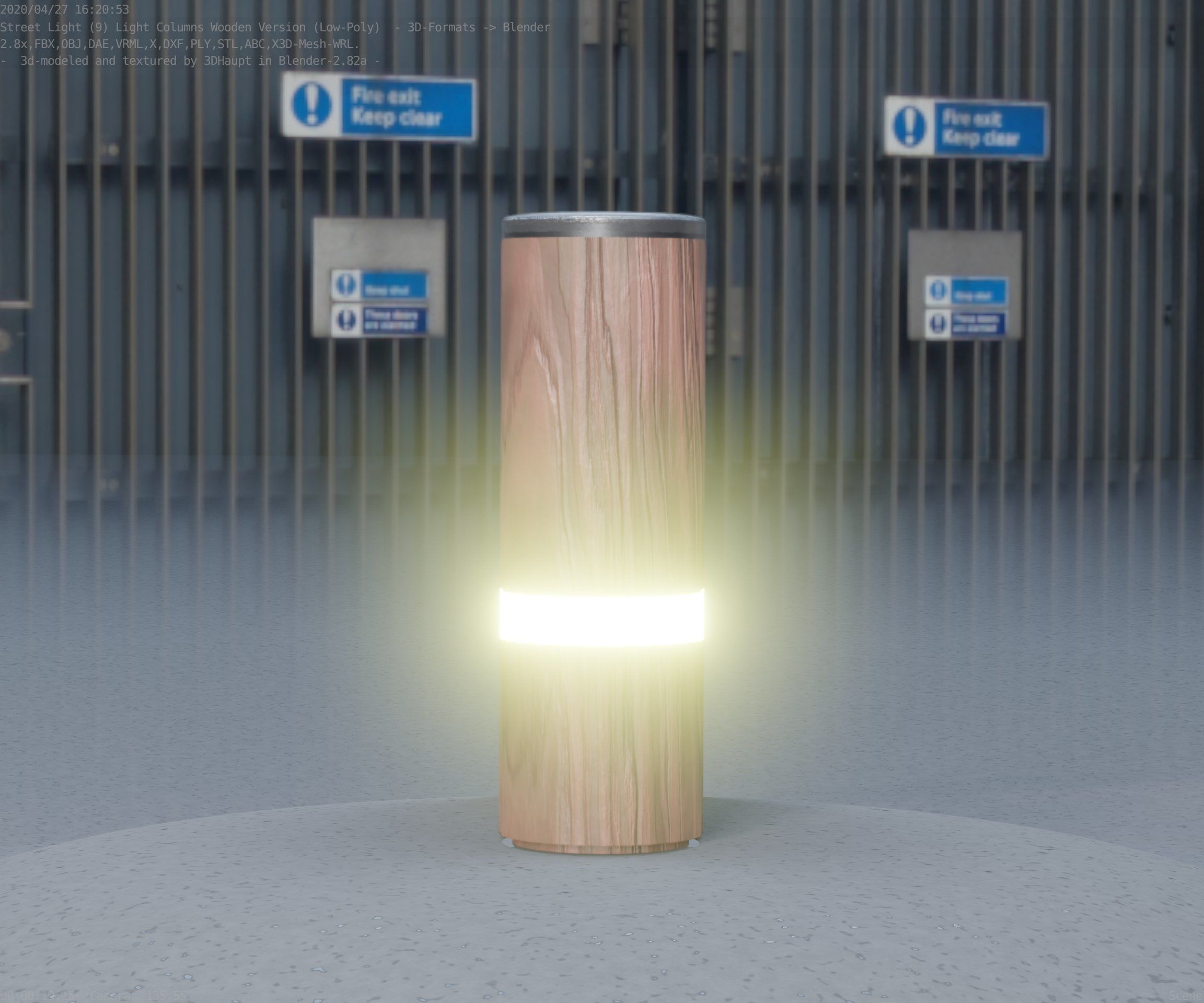 Wood Light-Column 5 - Low-Poly Street-Light Set-9 Low-poly 3D model_71