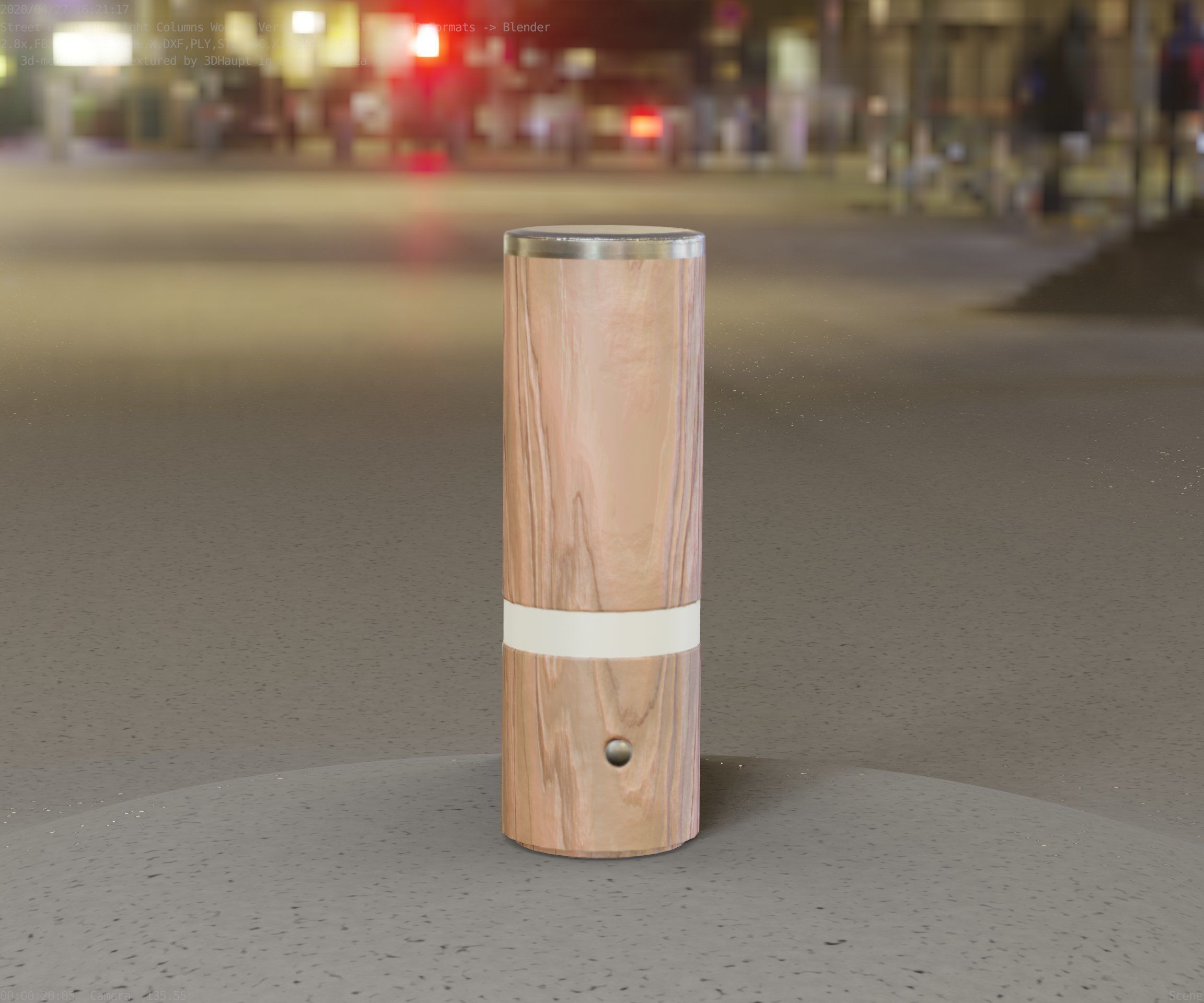 Wood Light-Column 5 - Low-Poly Street-Light Set-9 Low-poly 3D model_85
