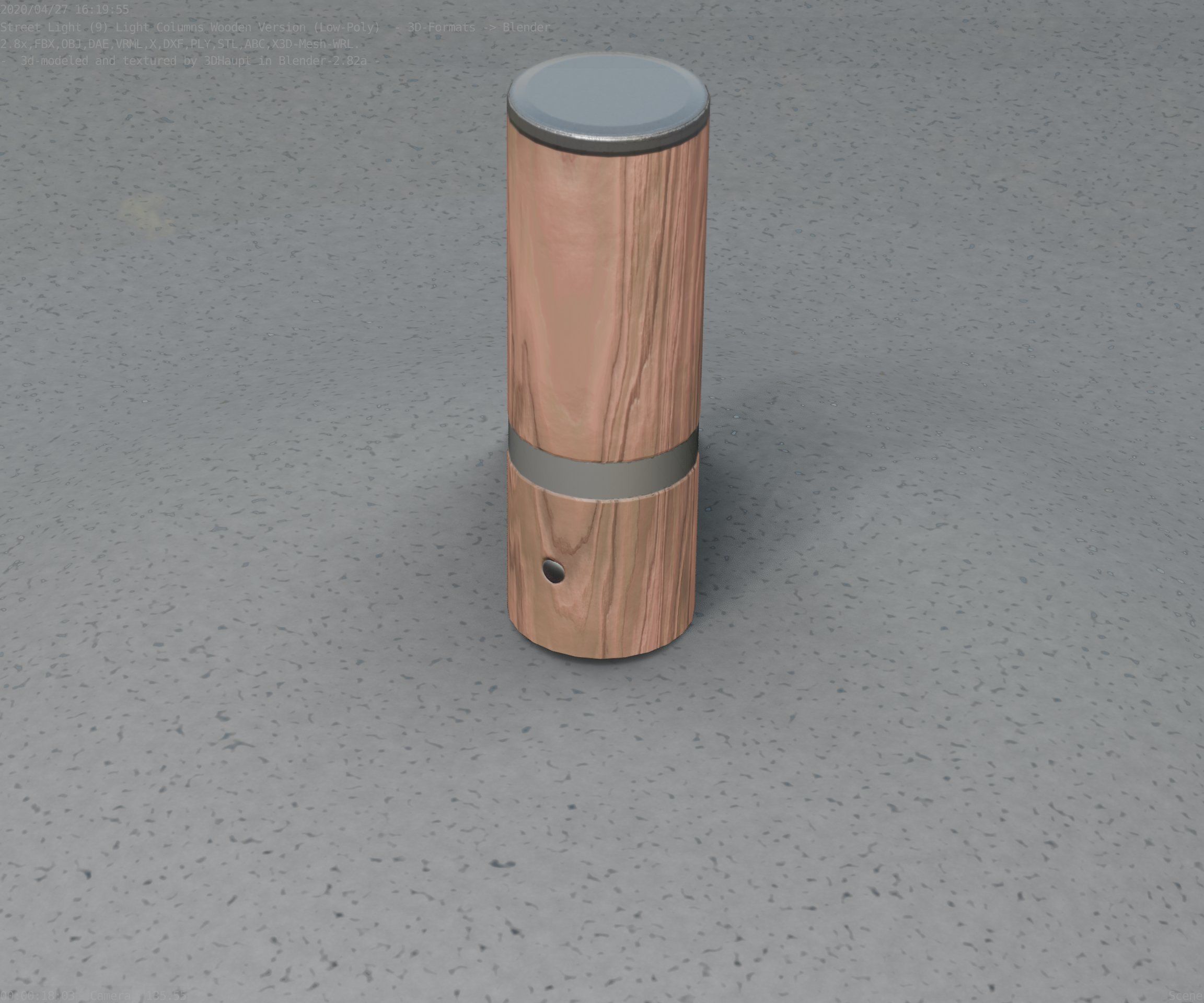 Wood Light-Column 5 - Low-Poly Street-Light Set-9 Low-poly 3D model_47