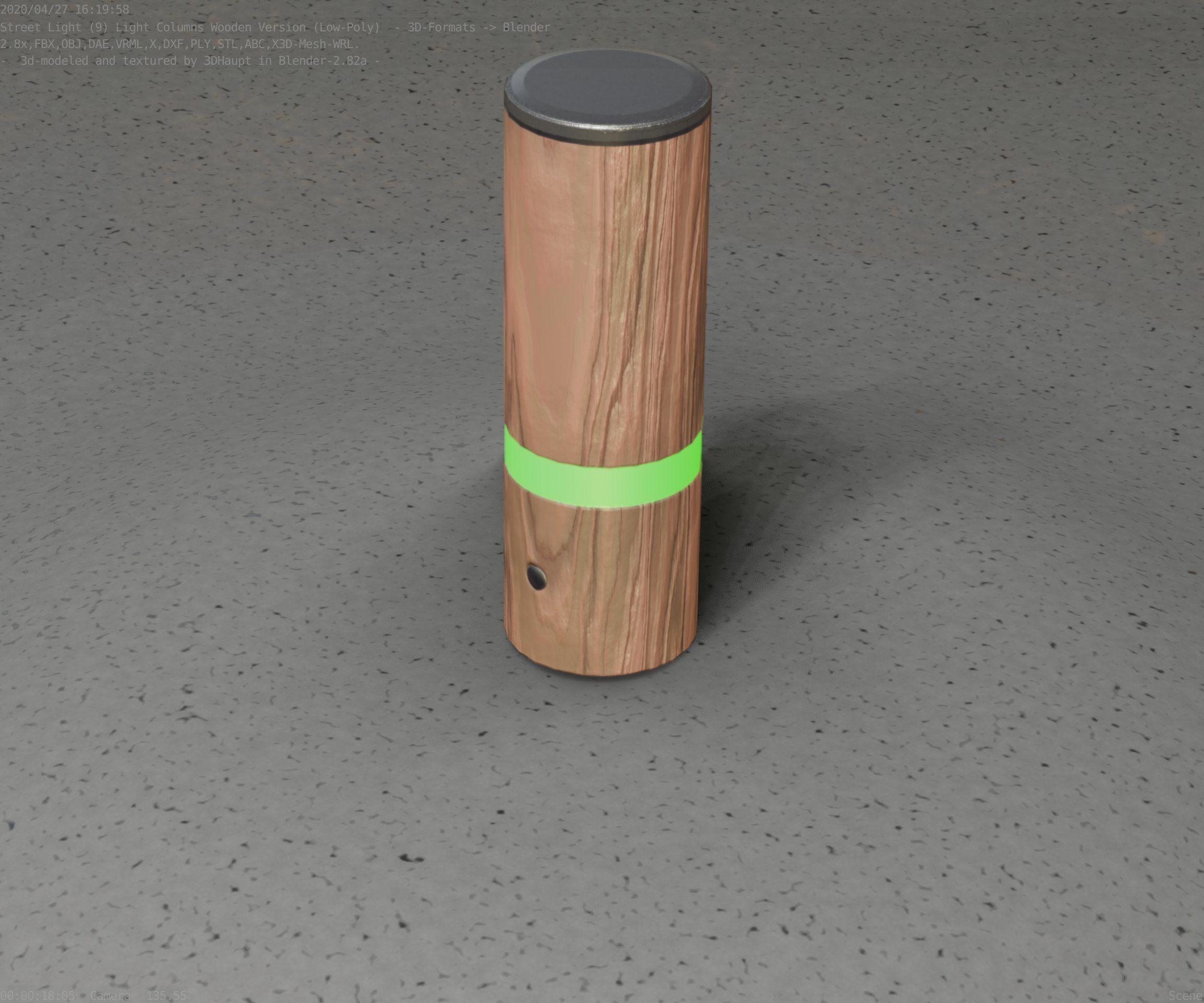 Wood Light-Column 5 - Low-Poly Street-Light Set-9 Low-poly 3D model_49