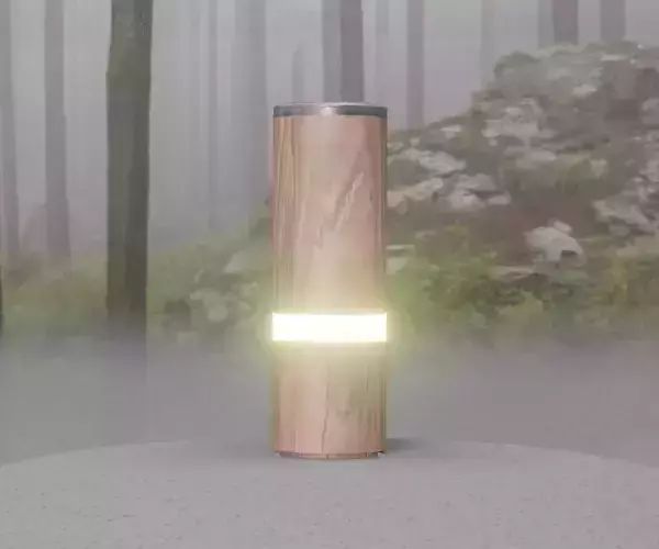 Wood Light-Column 5 - Low-Poly Street-Light Set-9 Low-poly 3D model