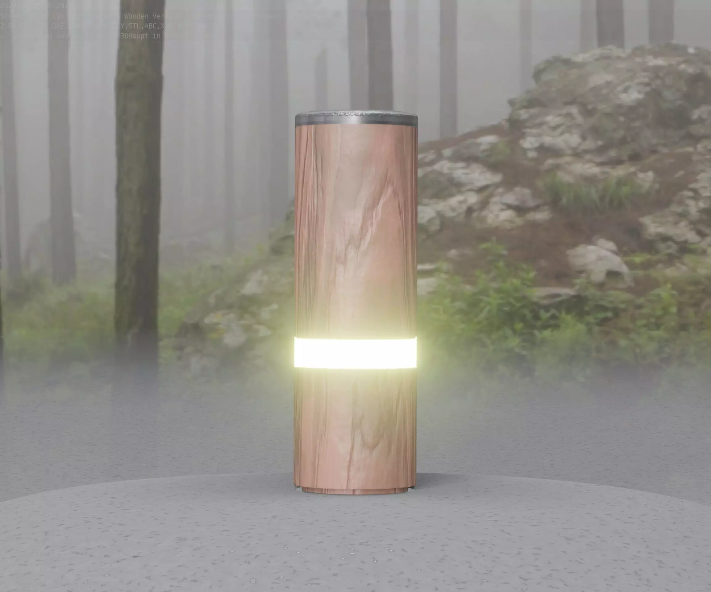 Wood Light-Column 5 - Low-Poly Street-Light Set-9 Low-poly 3D model_0