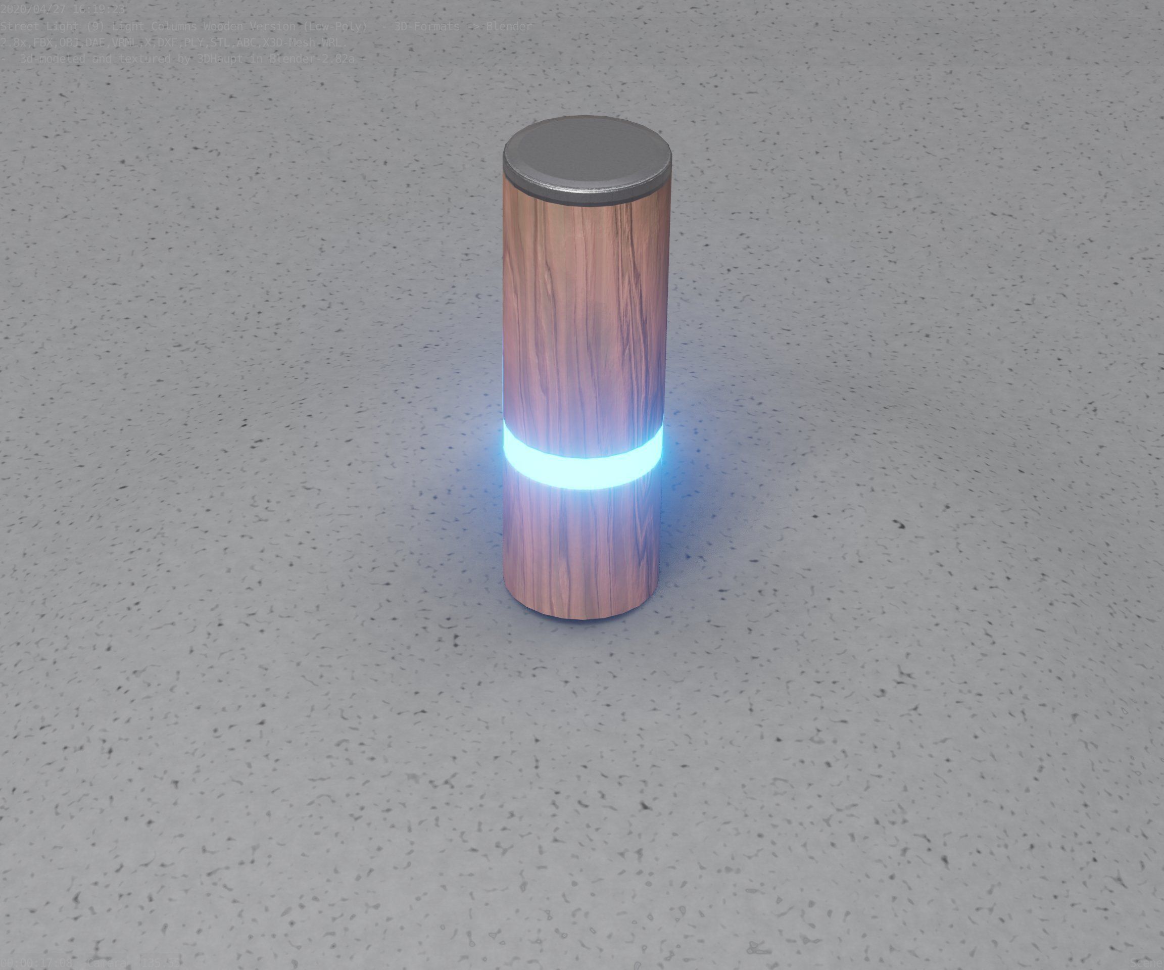 Wood Light-Column 5 - Low-Poly Street-Light Set-9 Low-poly 3D model_28