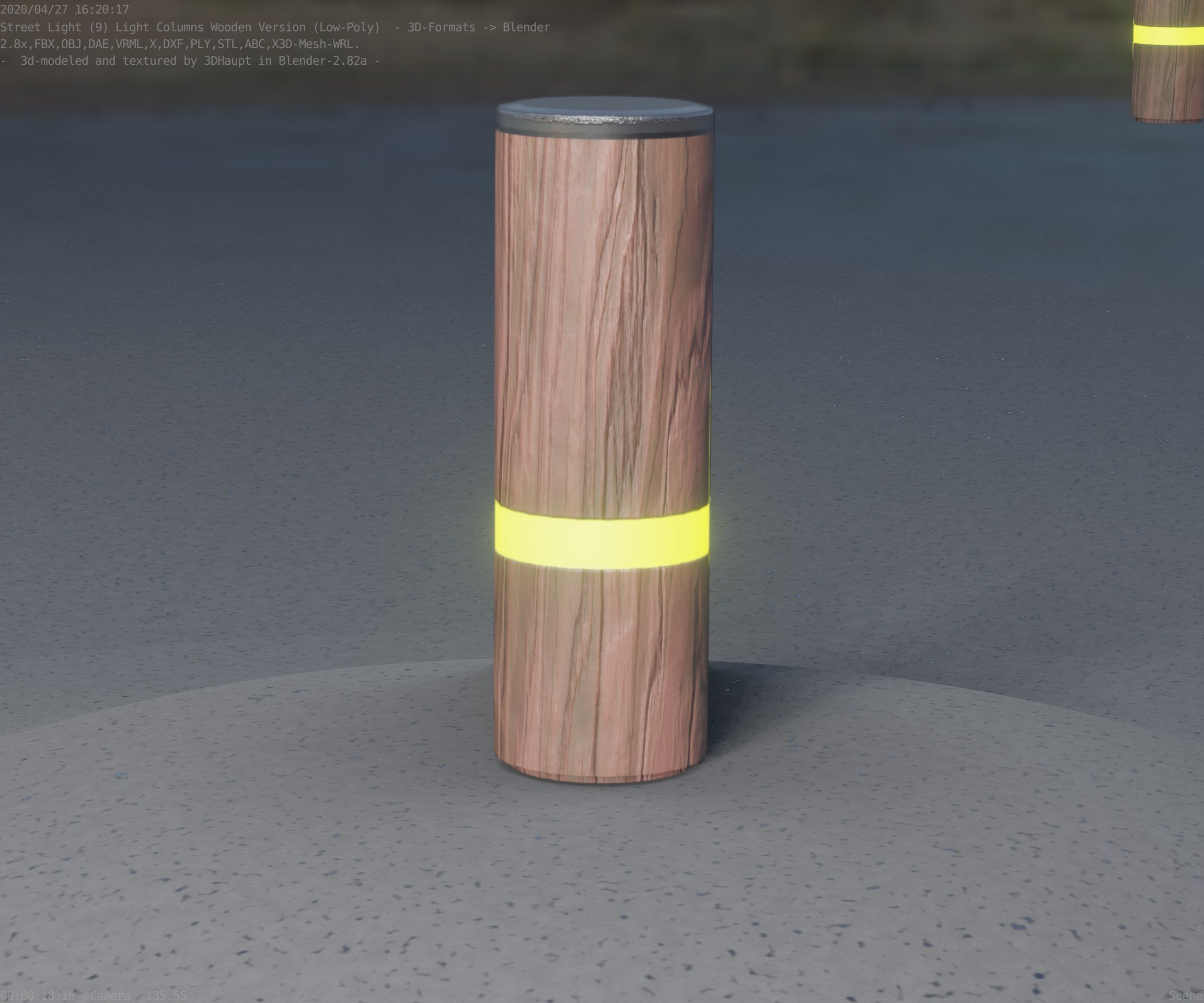 Wood Light-Column 5 - Low-Poly Street-Light Set-9 Low-poly 3D model_60