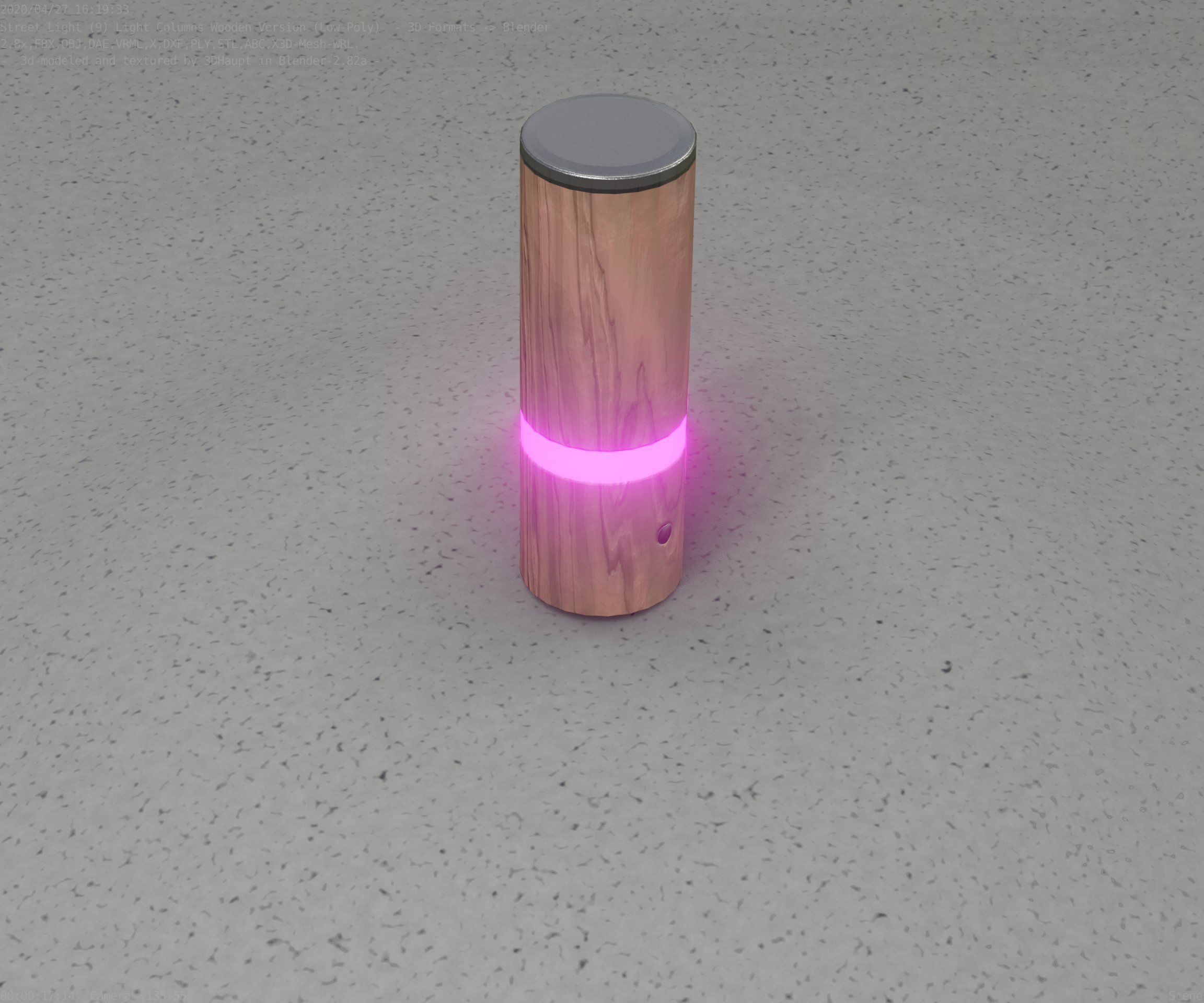 Wood Light-Column 5 - Low-Poly Street-Light Set-9 Low-poly 3D model_34