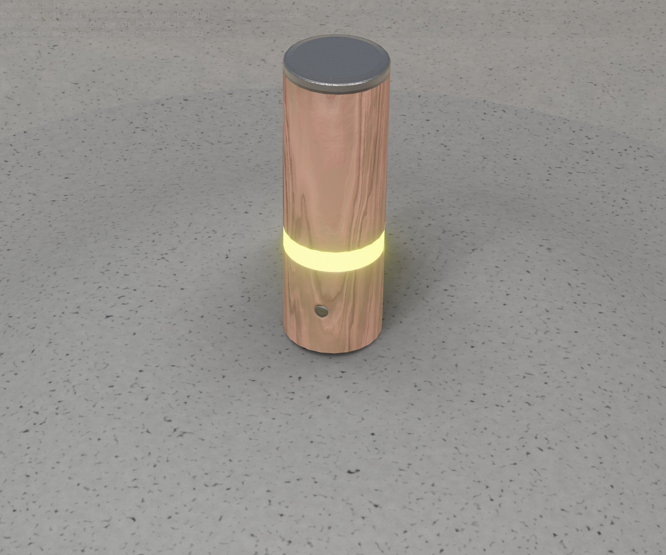 Wood Light-Column 5 - Low-Poly Street-Light Set-9 Low-poly 3D model_44