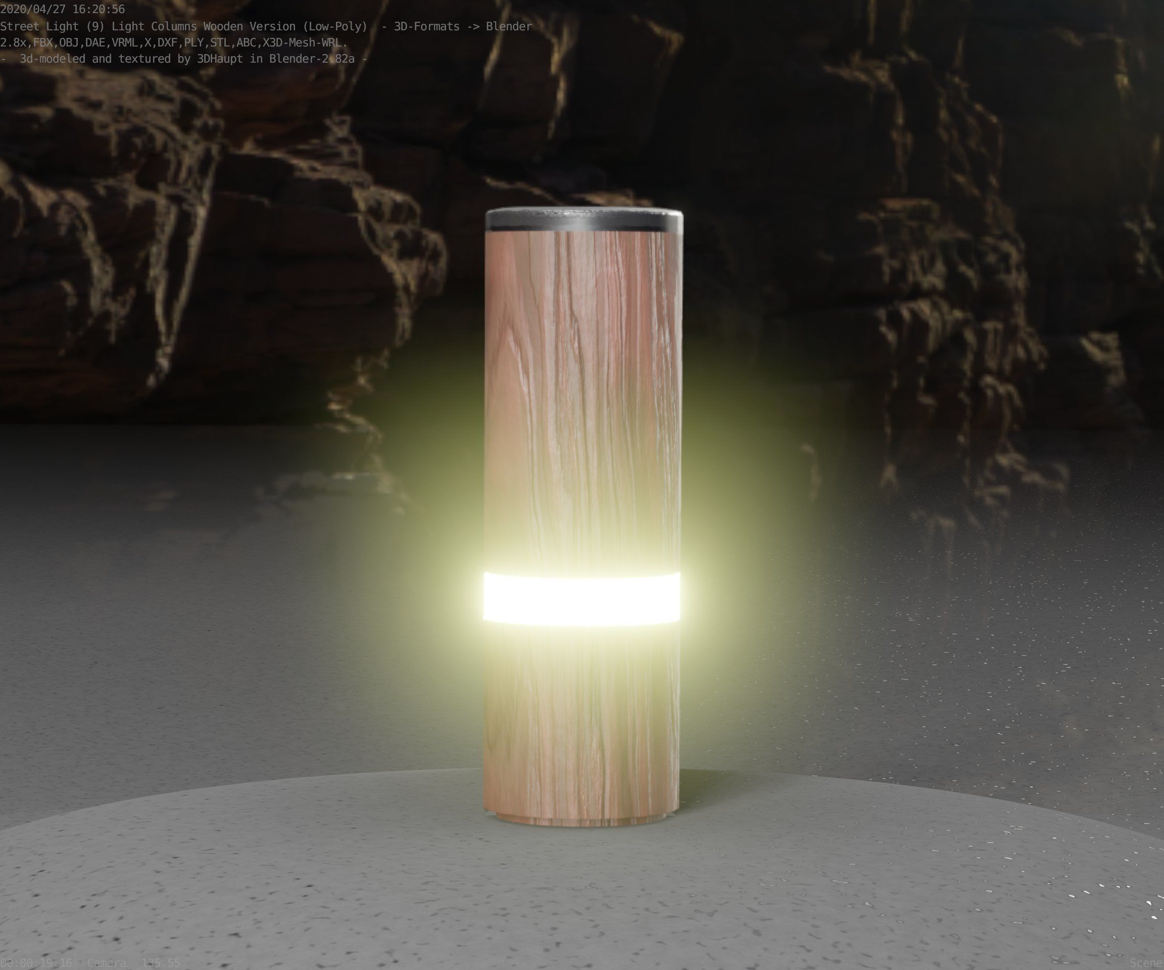 Wood Light-Column 5 - Low-Poly Street-Light Set-9 Low-poly 3D model_72