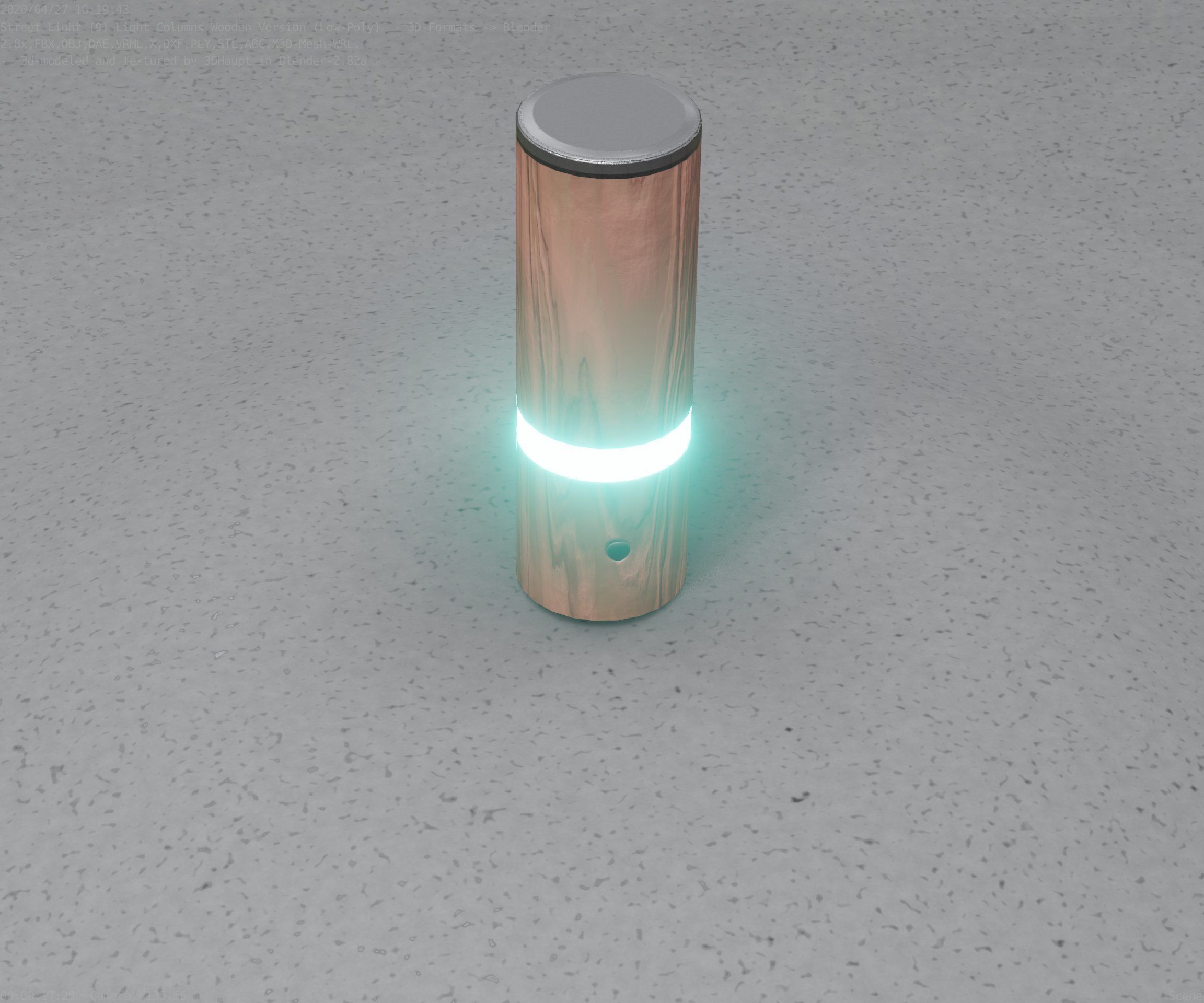 Wood Light-Column 5 - Low-Poly Street-Light Set-9 Low-poly 3D model_40