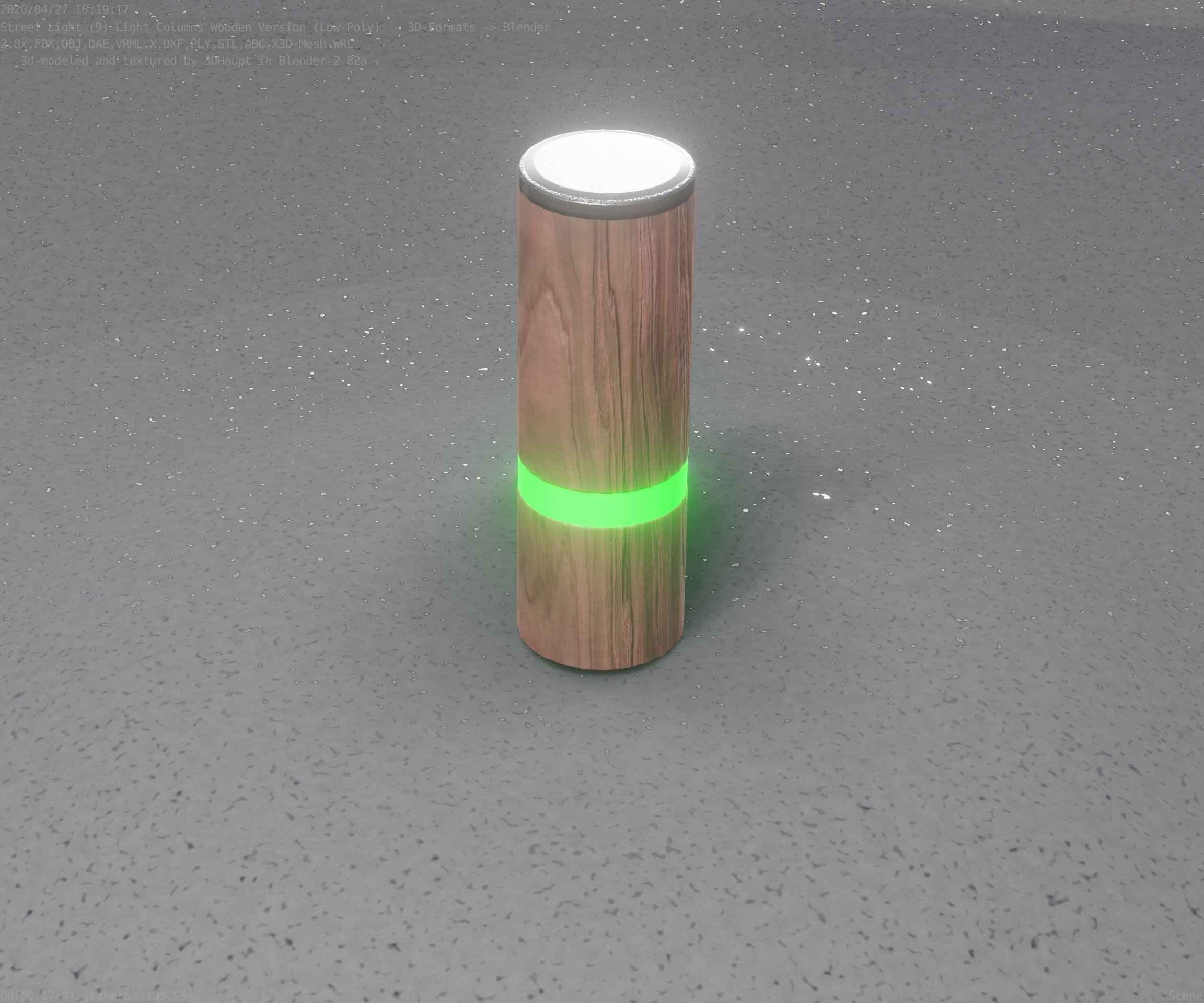 Wood Light-Column 5 - Low-Poly Street-Light Set-9 Low-poly 3D model_24
