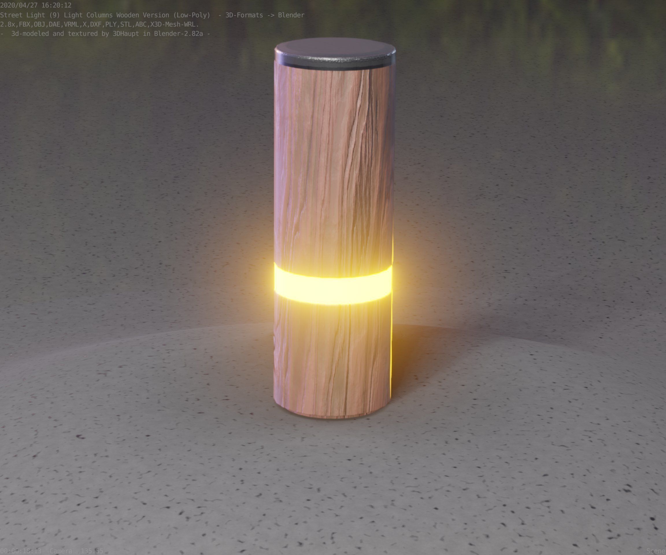 Wood Light-Column 5 - Low-Poly Street-Light Set-9 Low-poly 3D model_57
